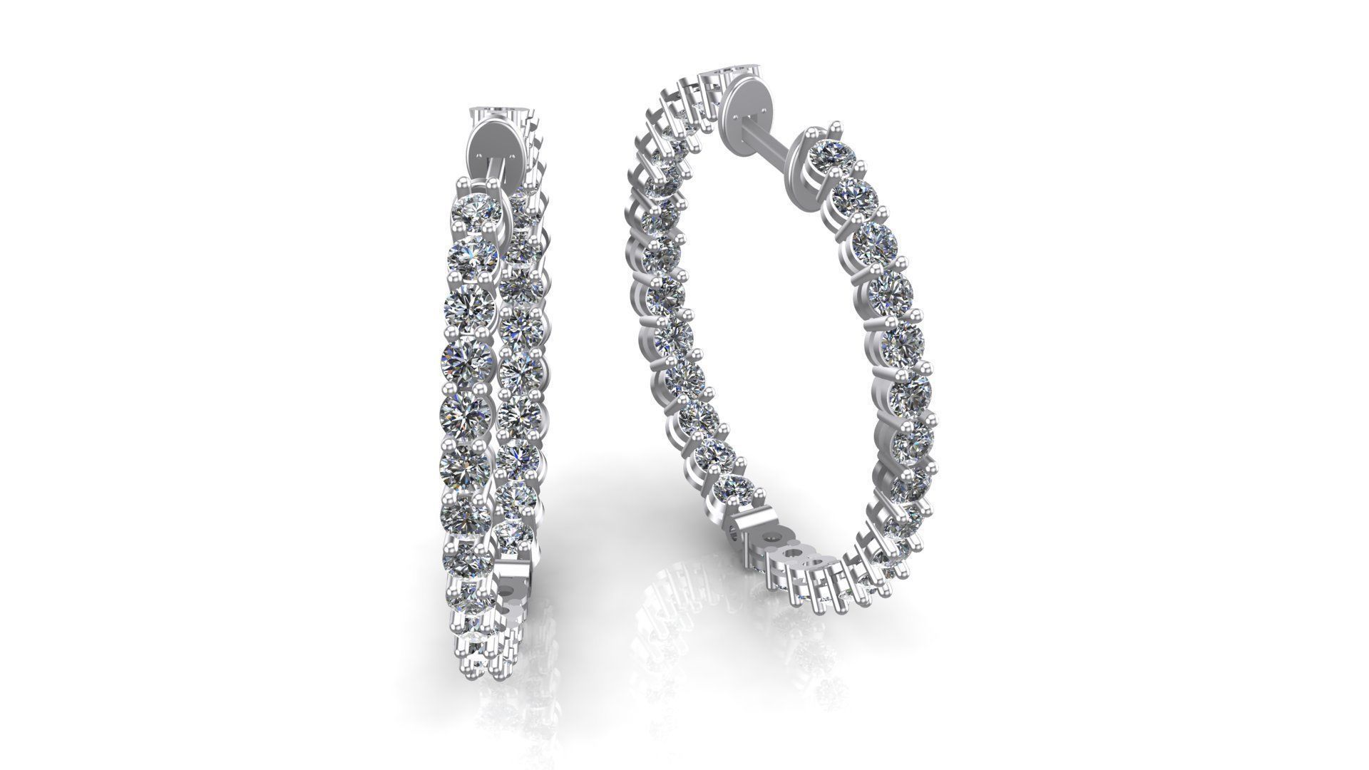 Hoop earrings round unique design 4 3D print model_1