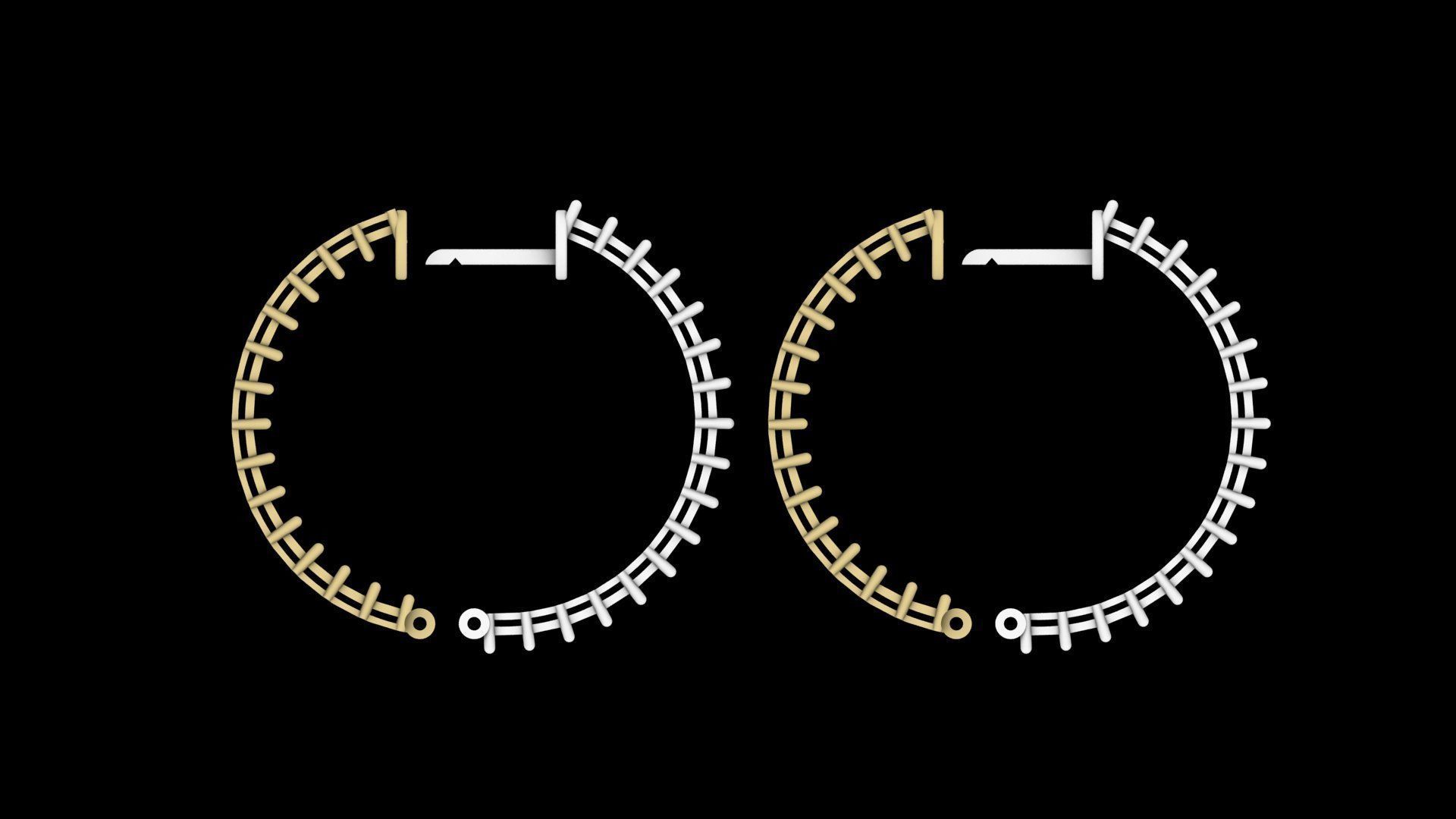 Hoop earrings round unique design 4 3D print model_9