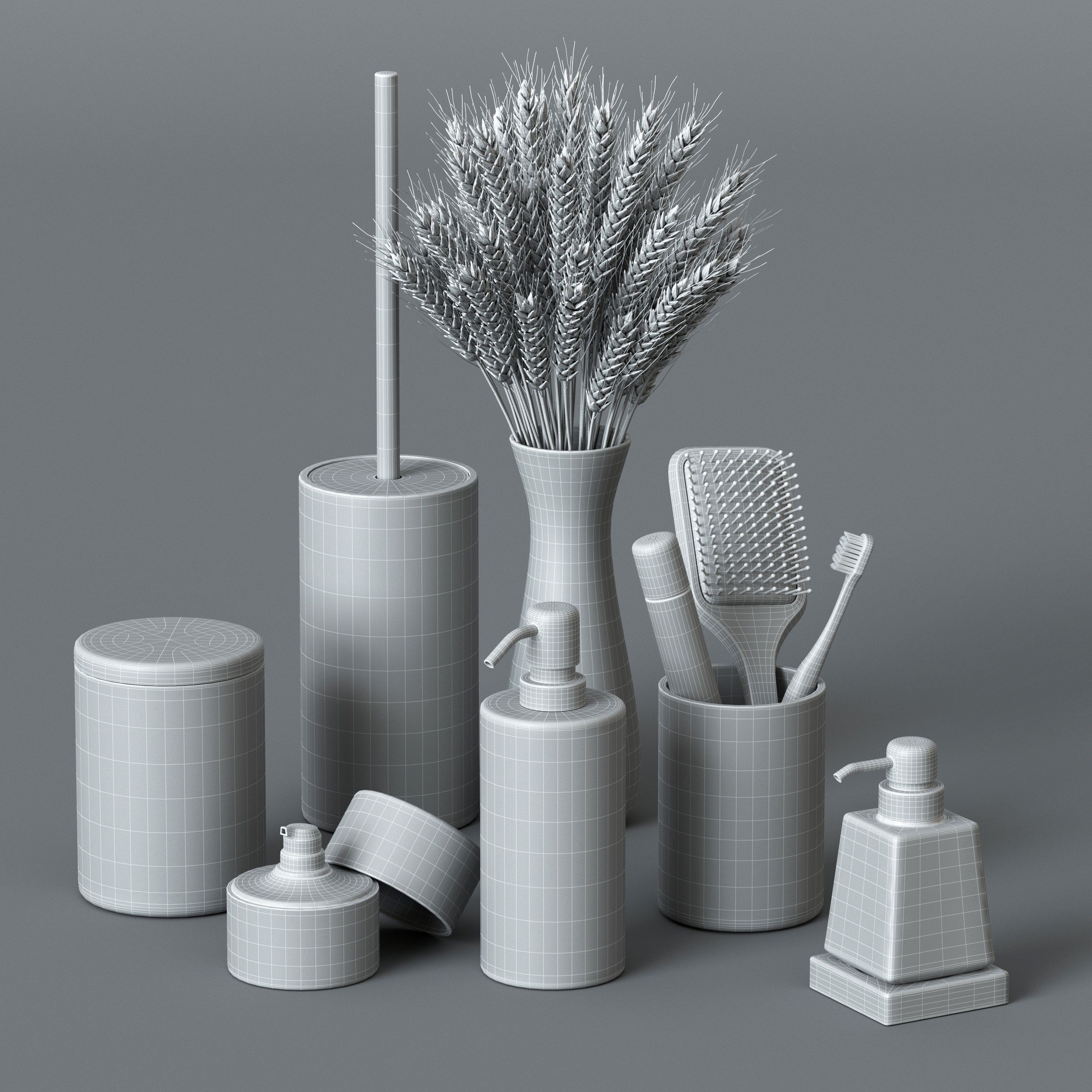 Decorative bathroom set 3D model_3