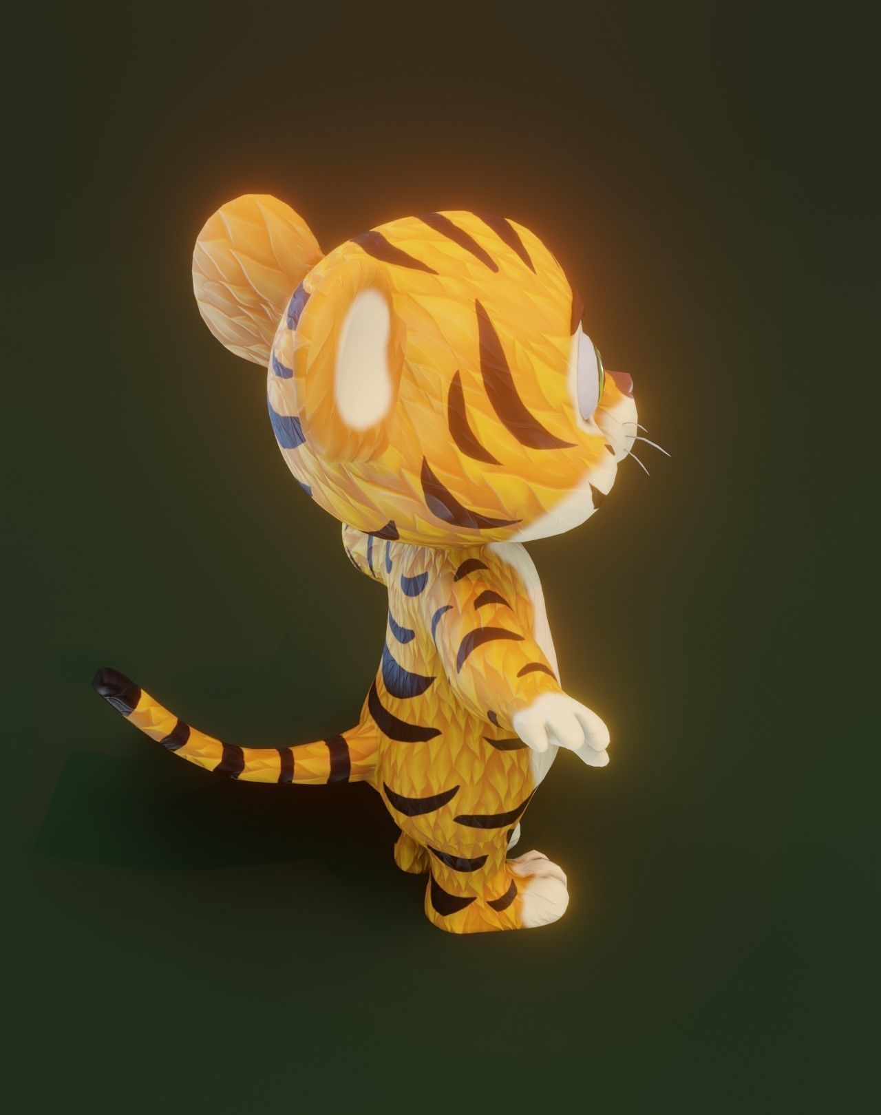 Cartoon Tiger Rigged 3D Models Low-poly 3D model_8