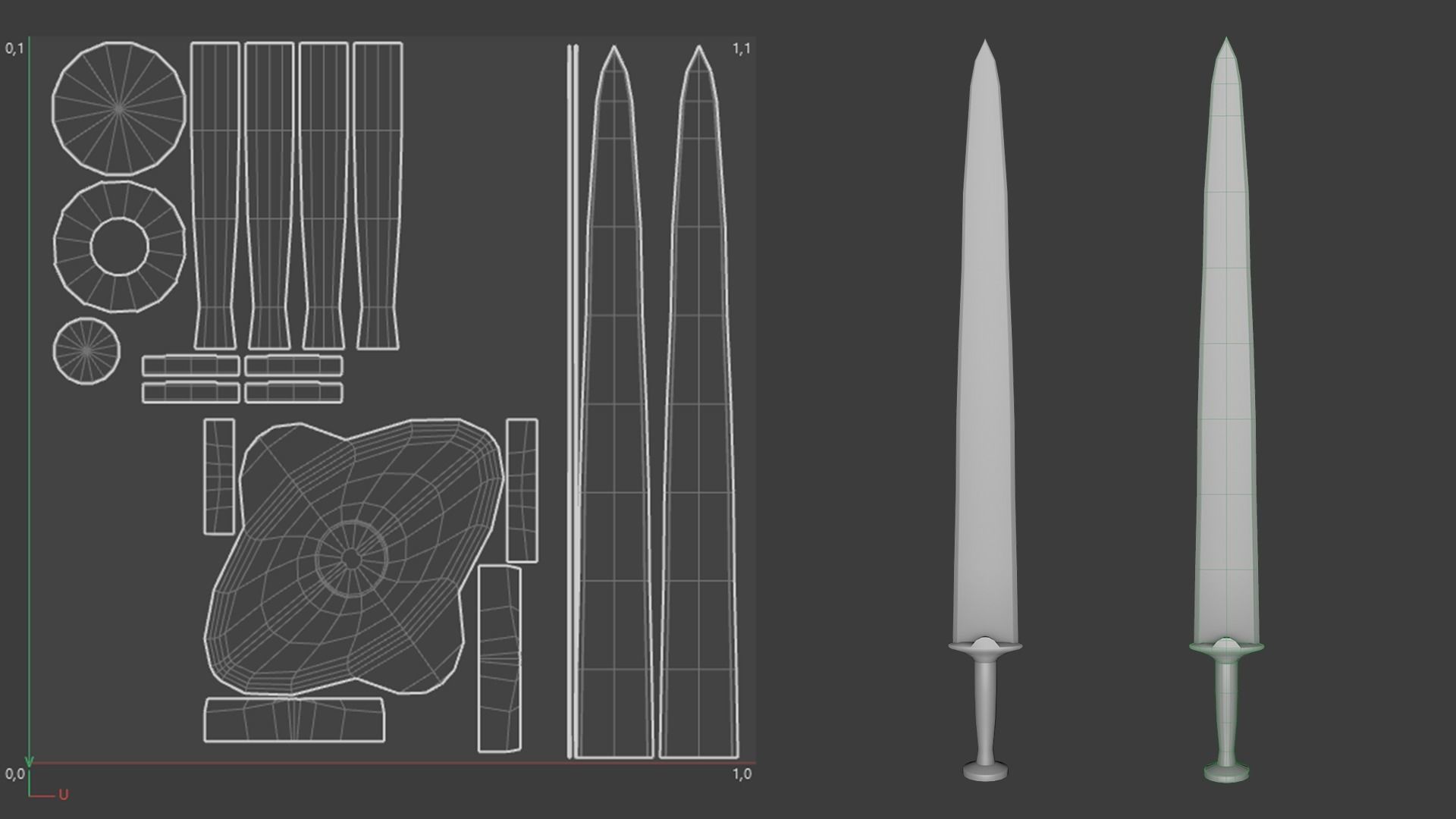 Low Poly Game-Ready Fantasy Sword  Low-poly 3D model_7