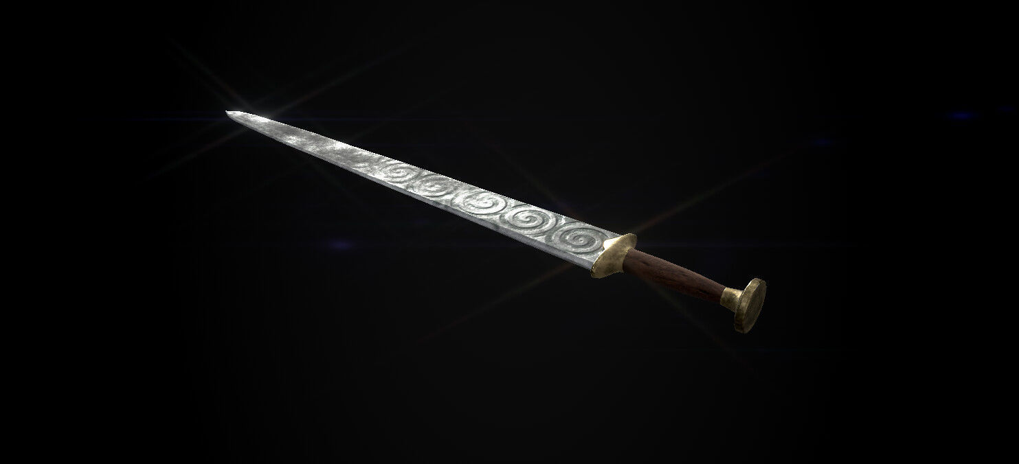 Low Poly Game-Ready Fantasy Sword  Low-poly 3D model_4