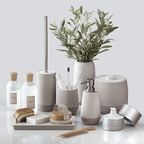 Decorative bathroom set 3D model