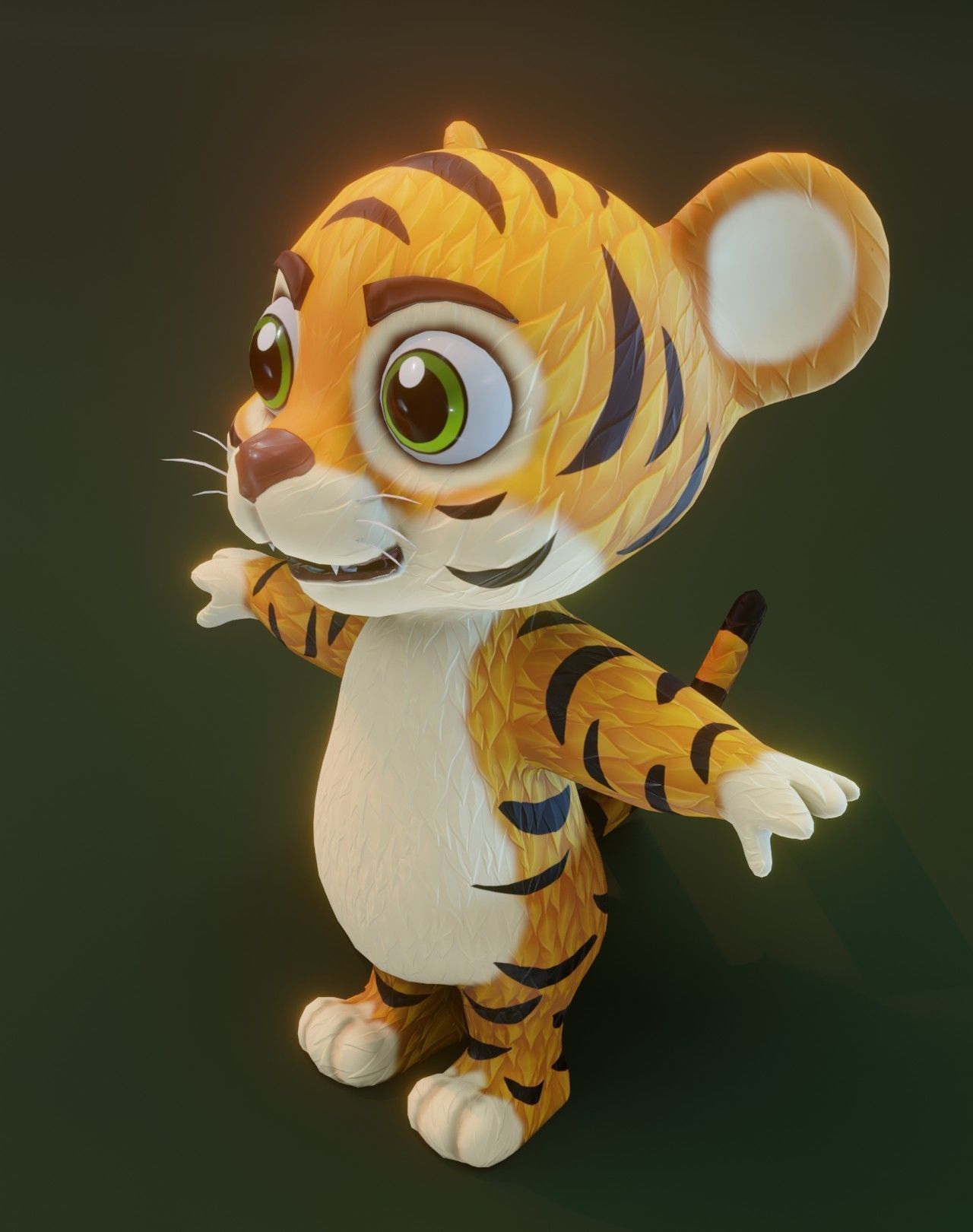 Cartoon Tiger Rigged 3D Model Collection _14