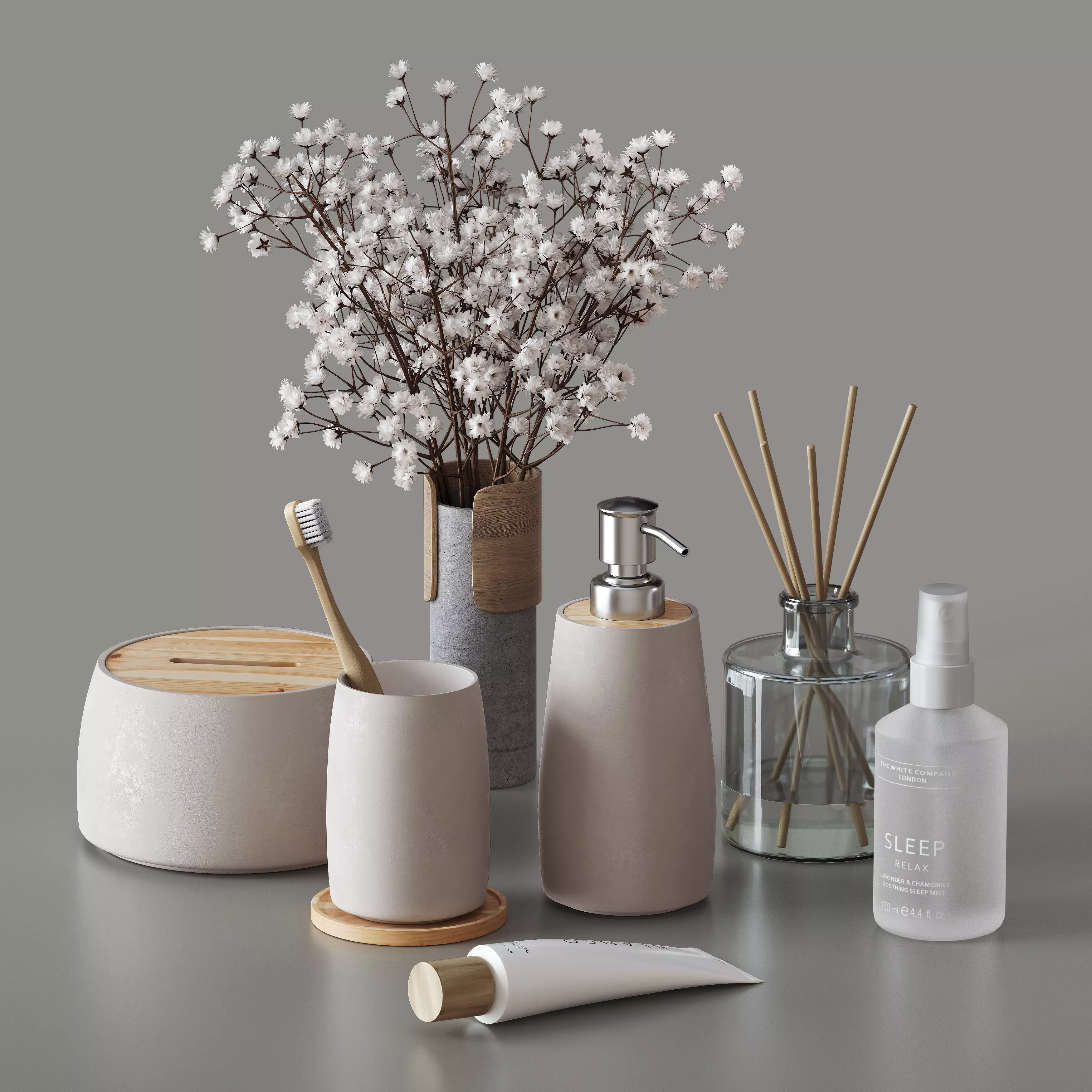 Decorative bathroom set 3D model