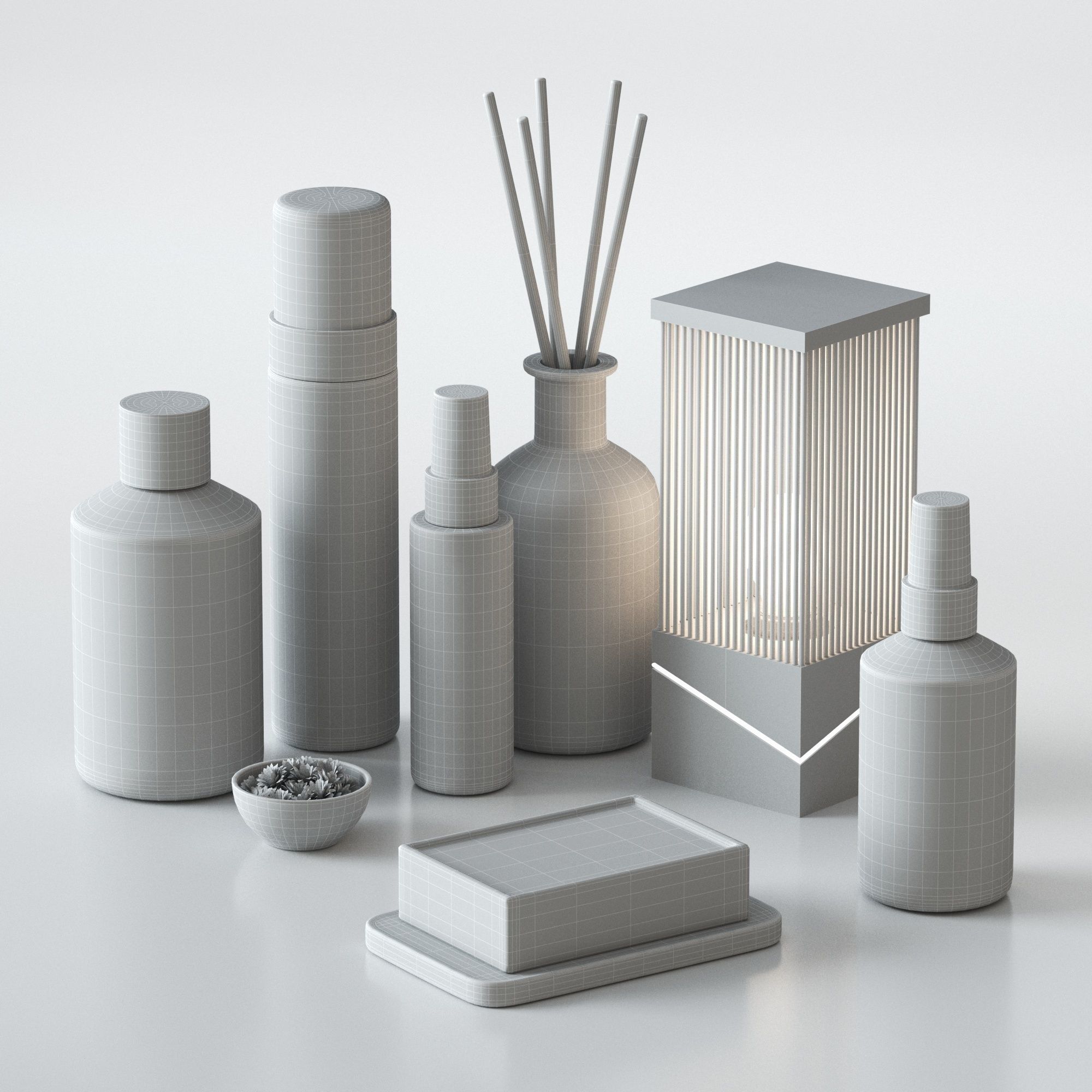 Decorative bathroom set 3D model_4