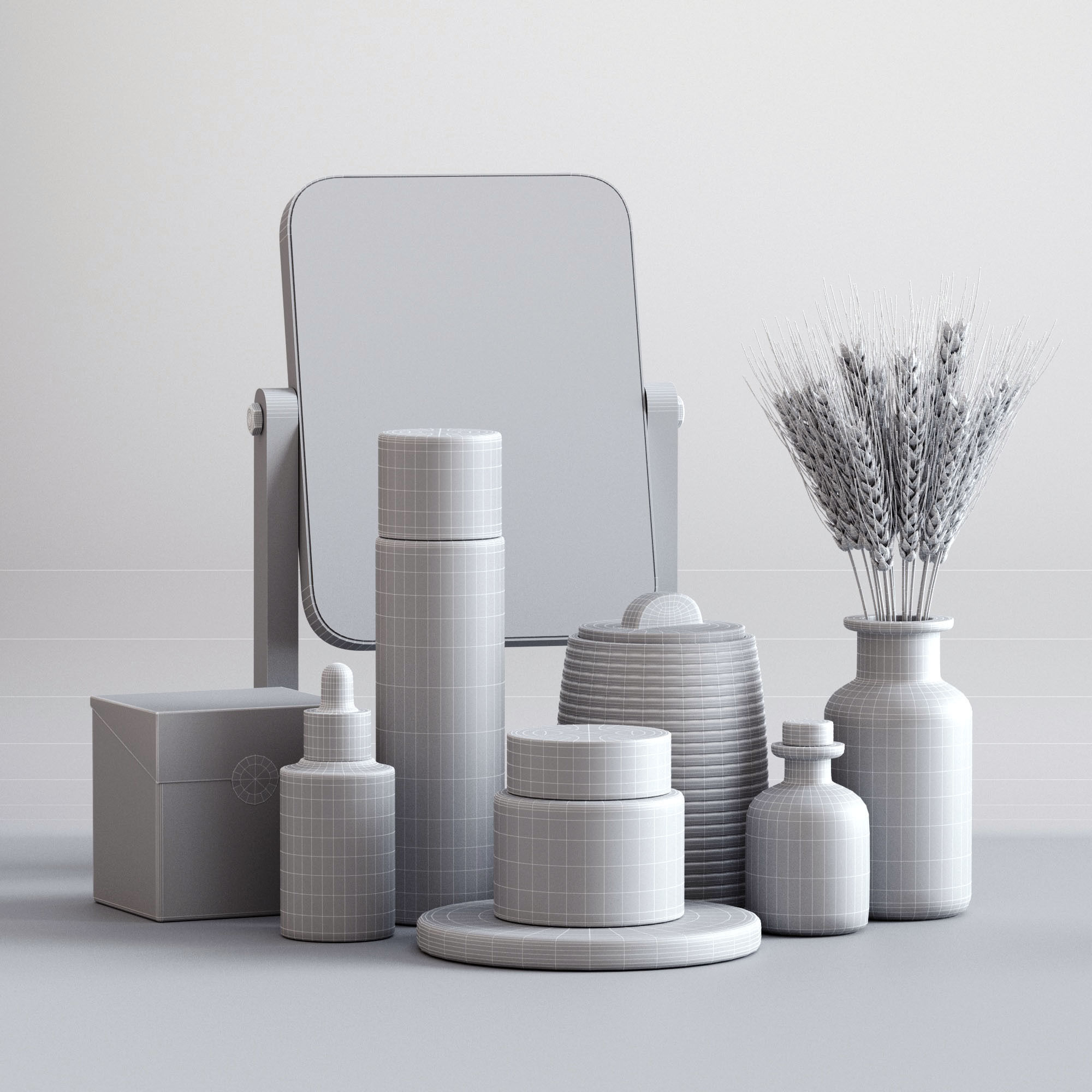 Decorative bathroom set 3D model_3