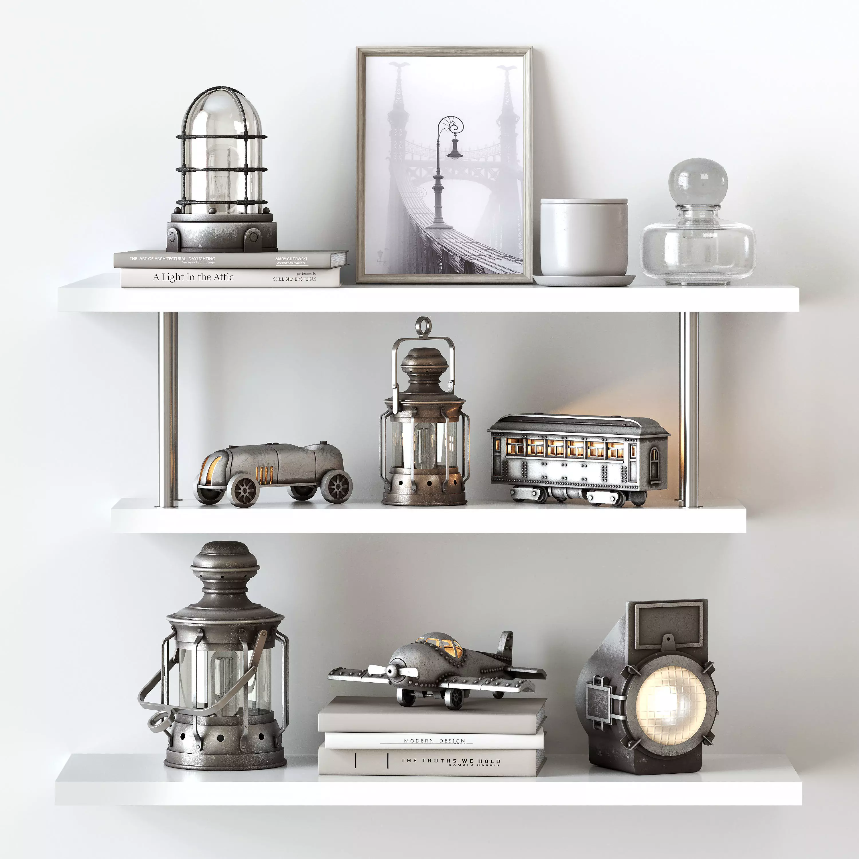 Decorative set shelf 3D model