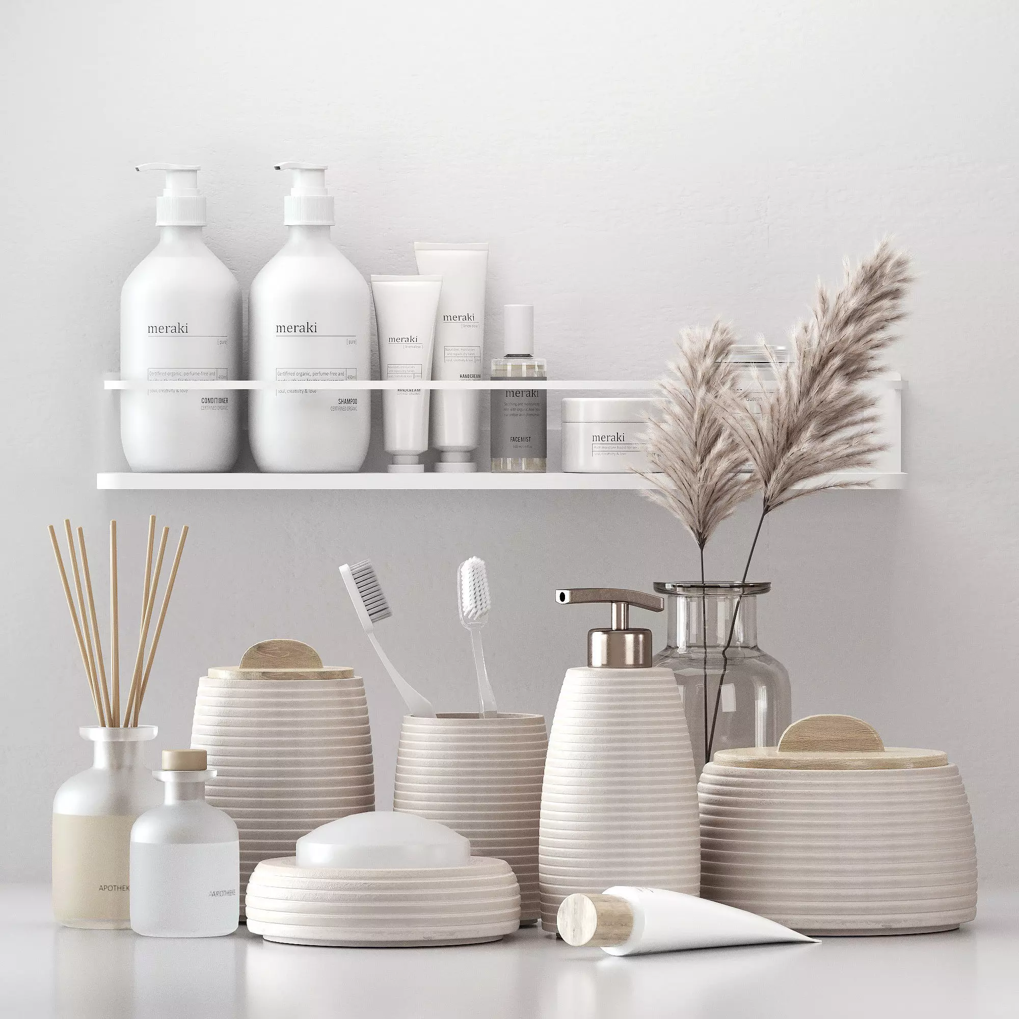 Decorative bathroom set 3D model_0