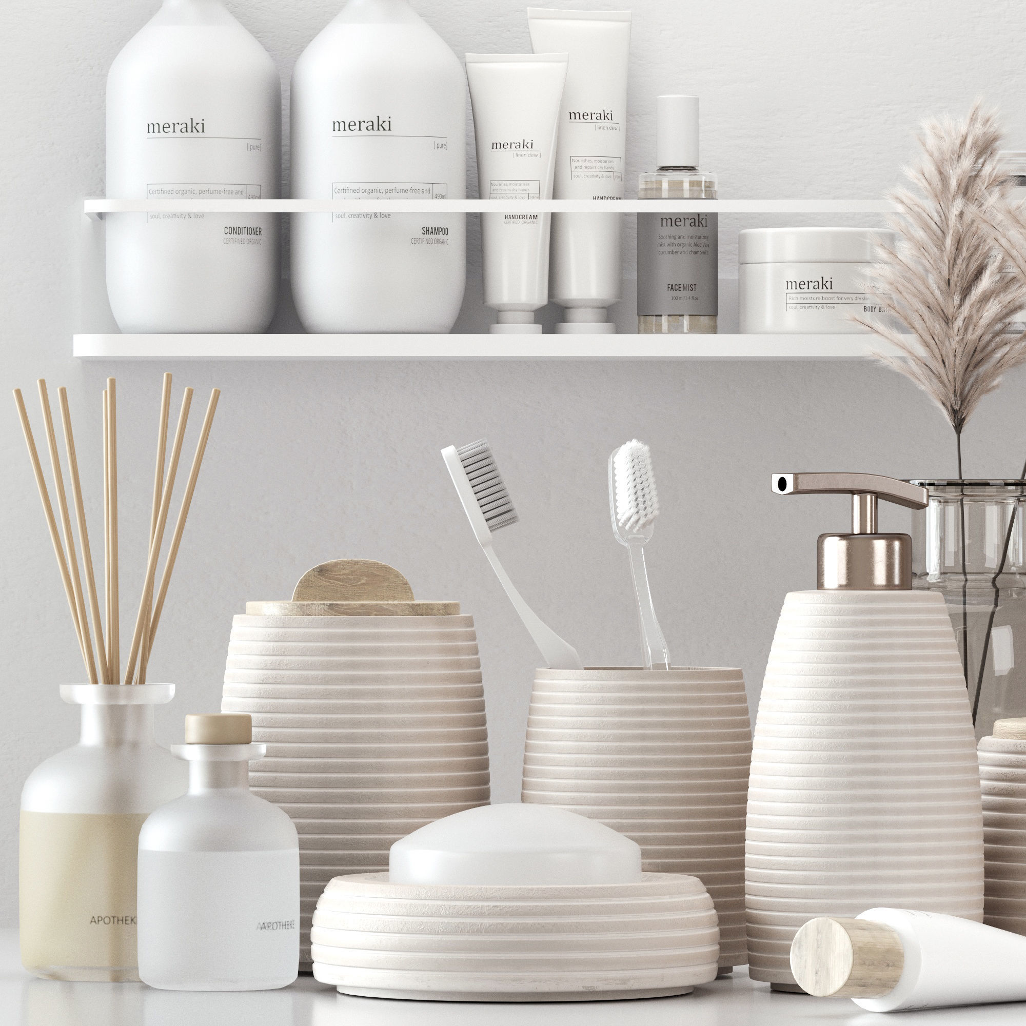 Decorative bathroom set 3D model_2