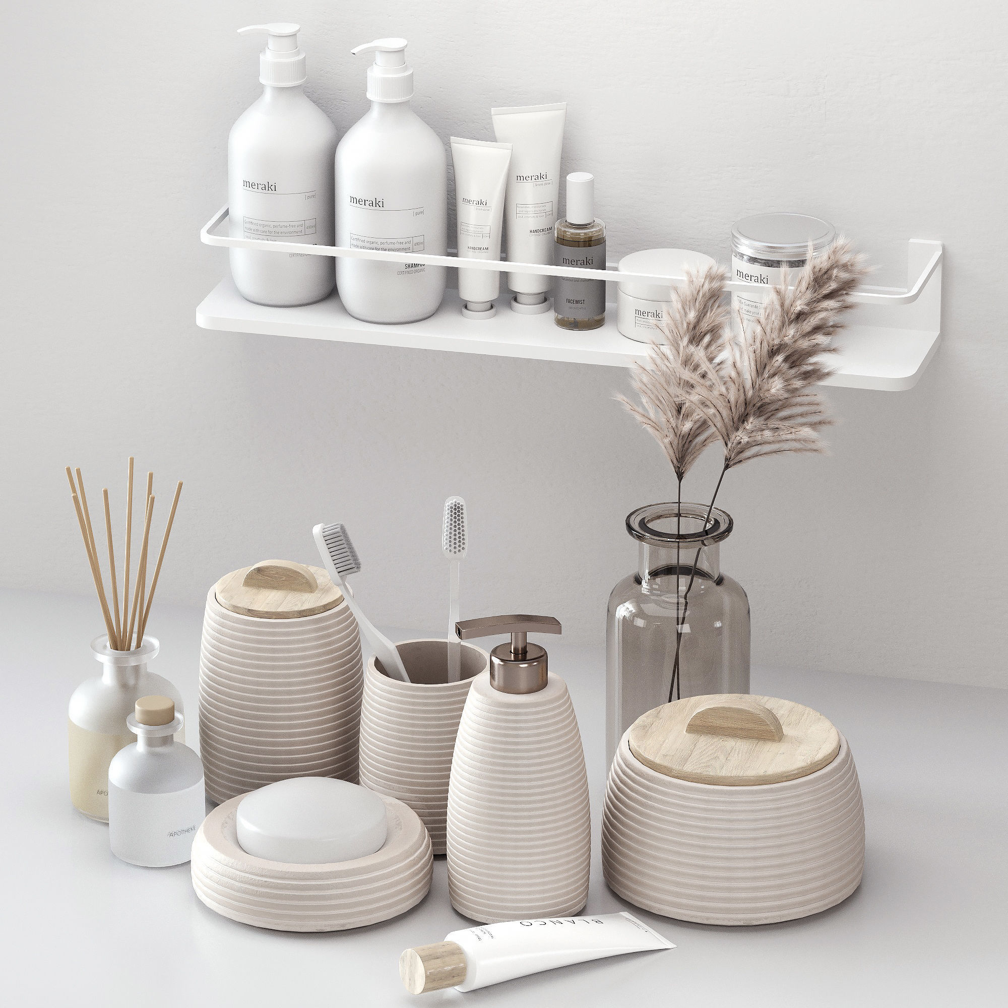 Decorative bathroom set 3D model_1