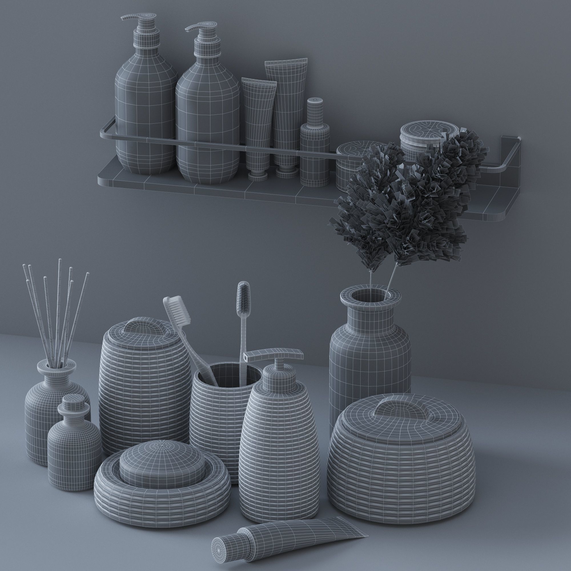 Decorative bathroom set 3D model_5