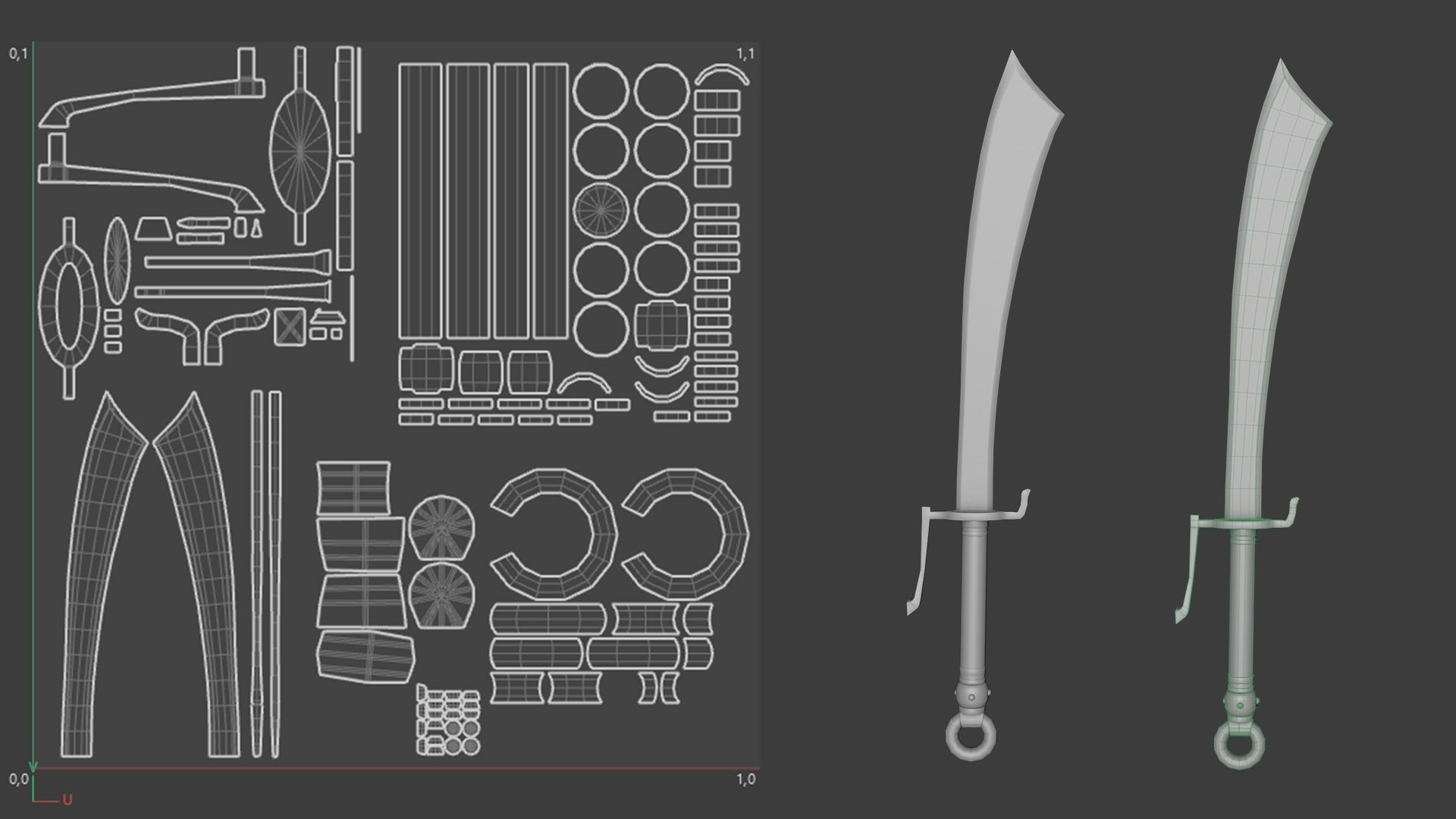 Low Poly Game-Ready Fantasy Heavy Sword Low-poly 3D model_7