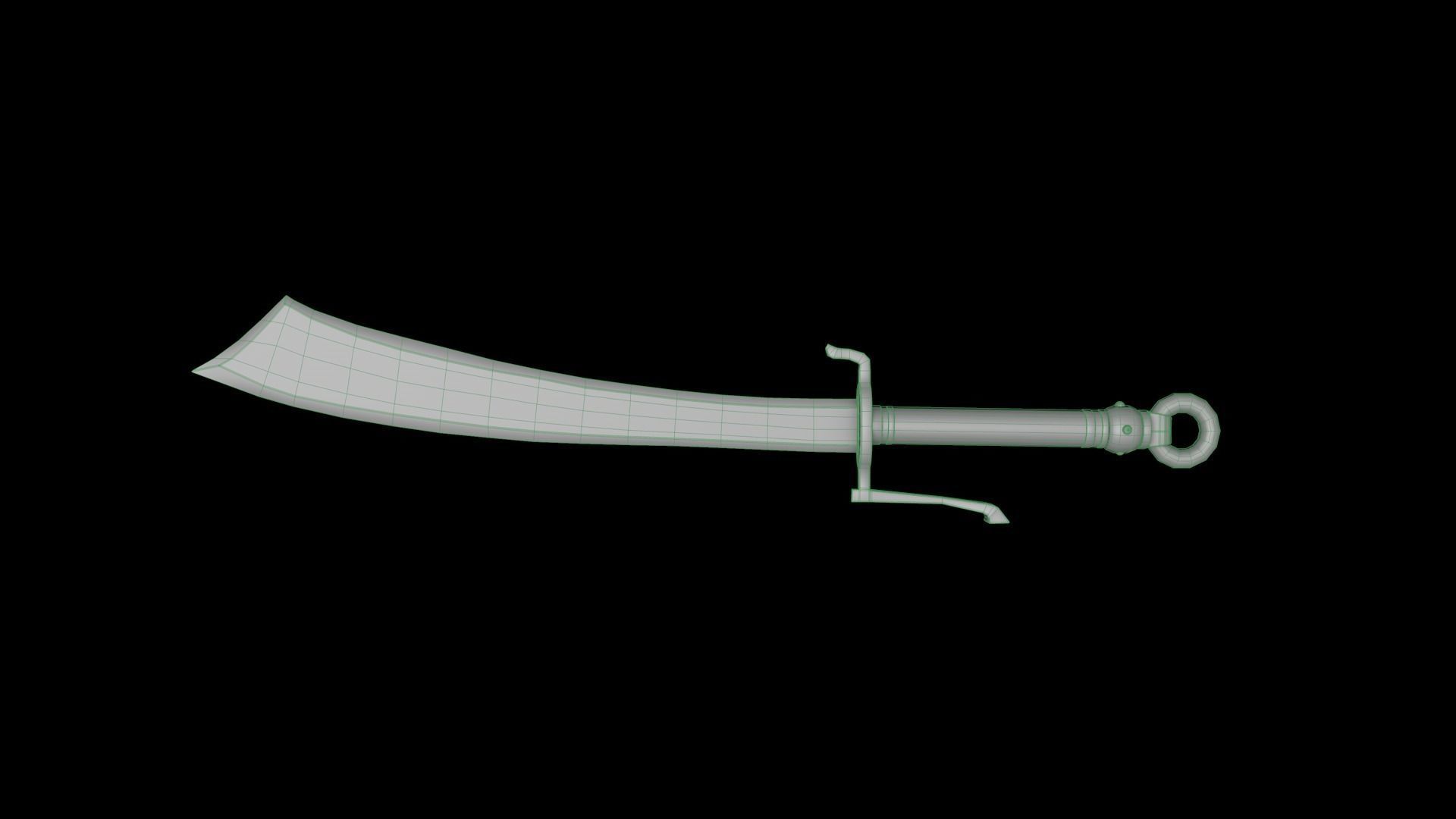 Low Poly Game-Ready Fantasy Heavy Sword Low-poly 3D model_6