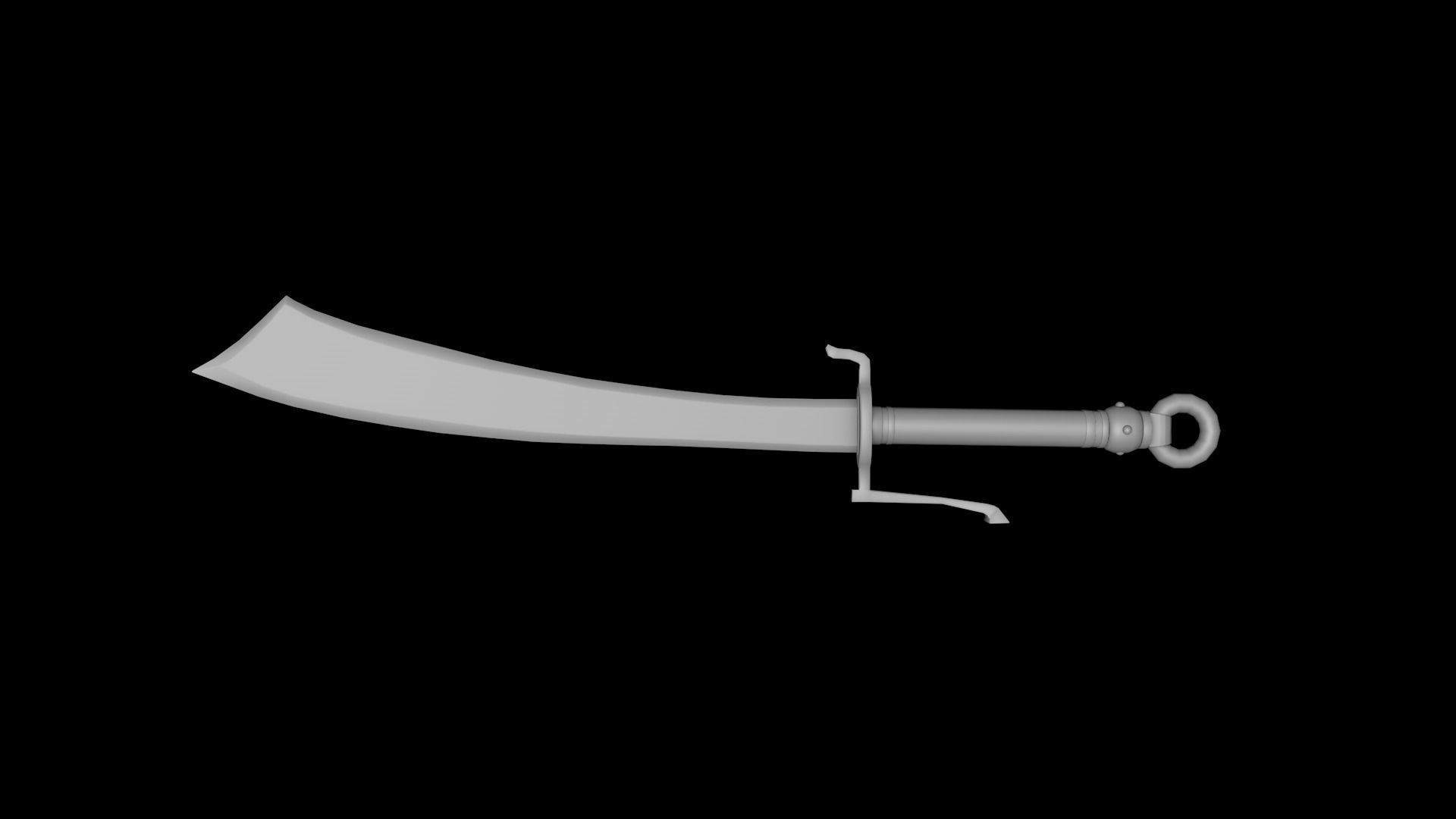 Low Poly Game-Ready Fantasy Heavy Sword Low-poly 3D model_5
