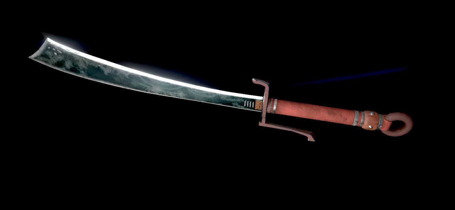 Low Poly Game-Ready Fantasy Heavy Sword Low-poly 3D model_3