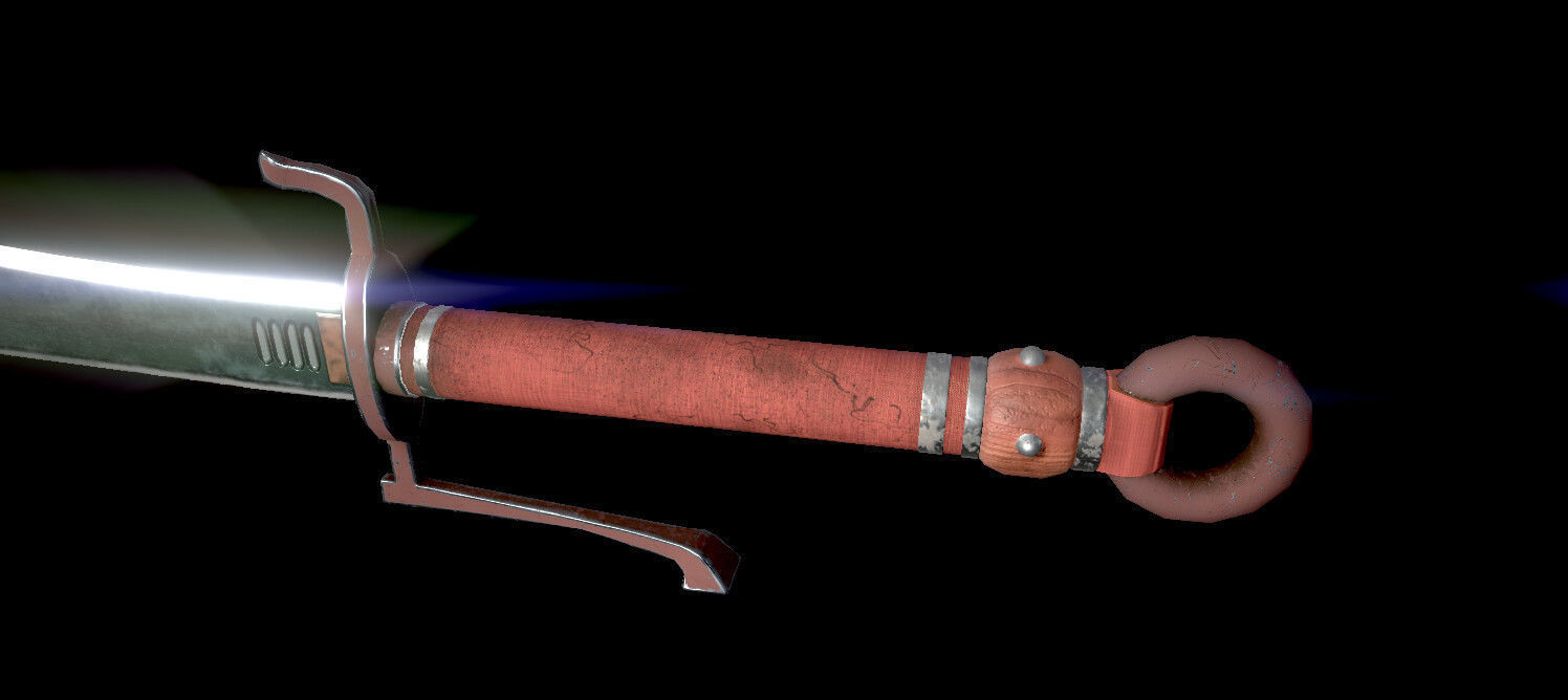 Low Poly Game-Ready Fantasy Heavy Sword Low-poly 3D model_4