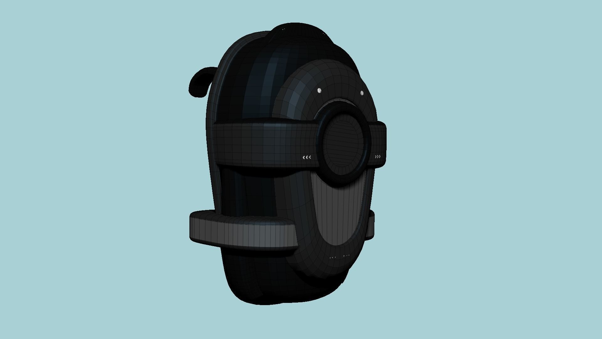 SciFi Backpack C02 Full Black - Fashion Character Design Low-poly 3D model_6