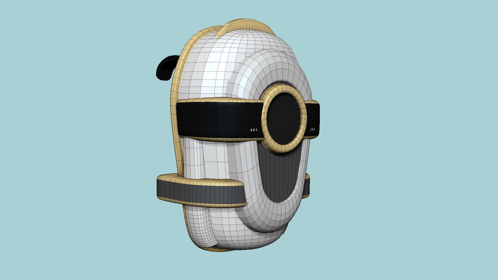 SciFi Backpack C03 White Gold - Fashion Character Design Low-poly 3D model_6