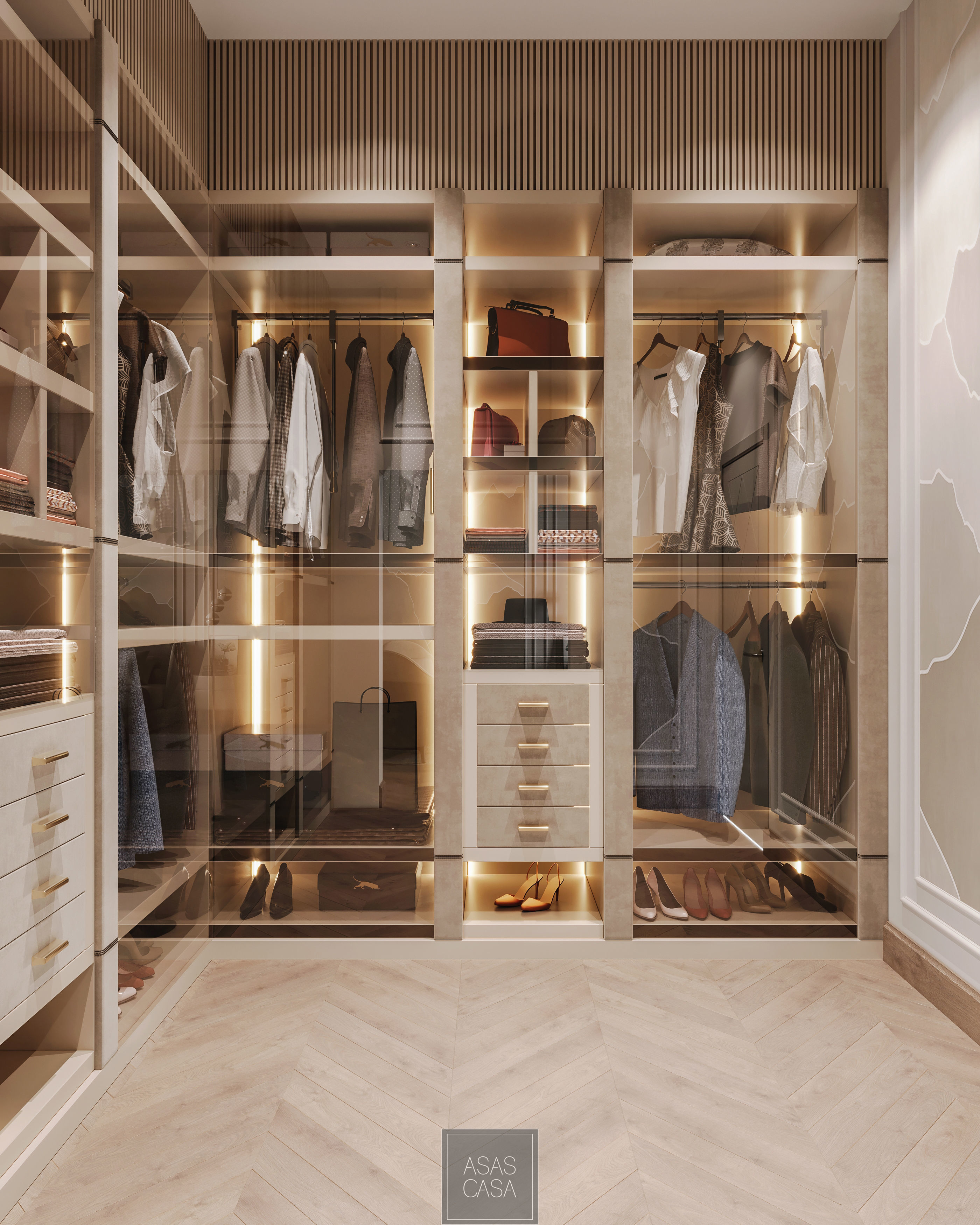 bedroom with mountains on wall 3D model_4