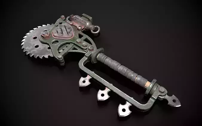 Post Apocalyptic Circular Saw Low-poly 3D model