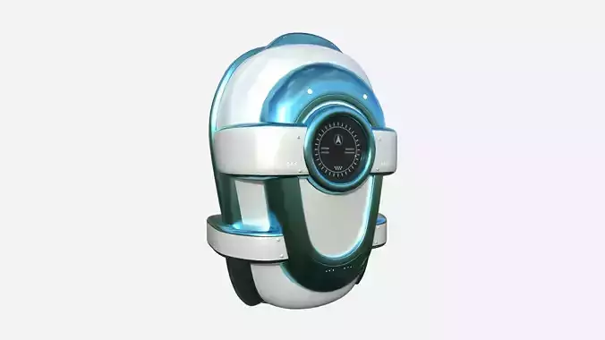 SciFi Backpack C05 White Blue - Fashion Character Design Free low-poly 3D model