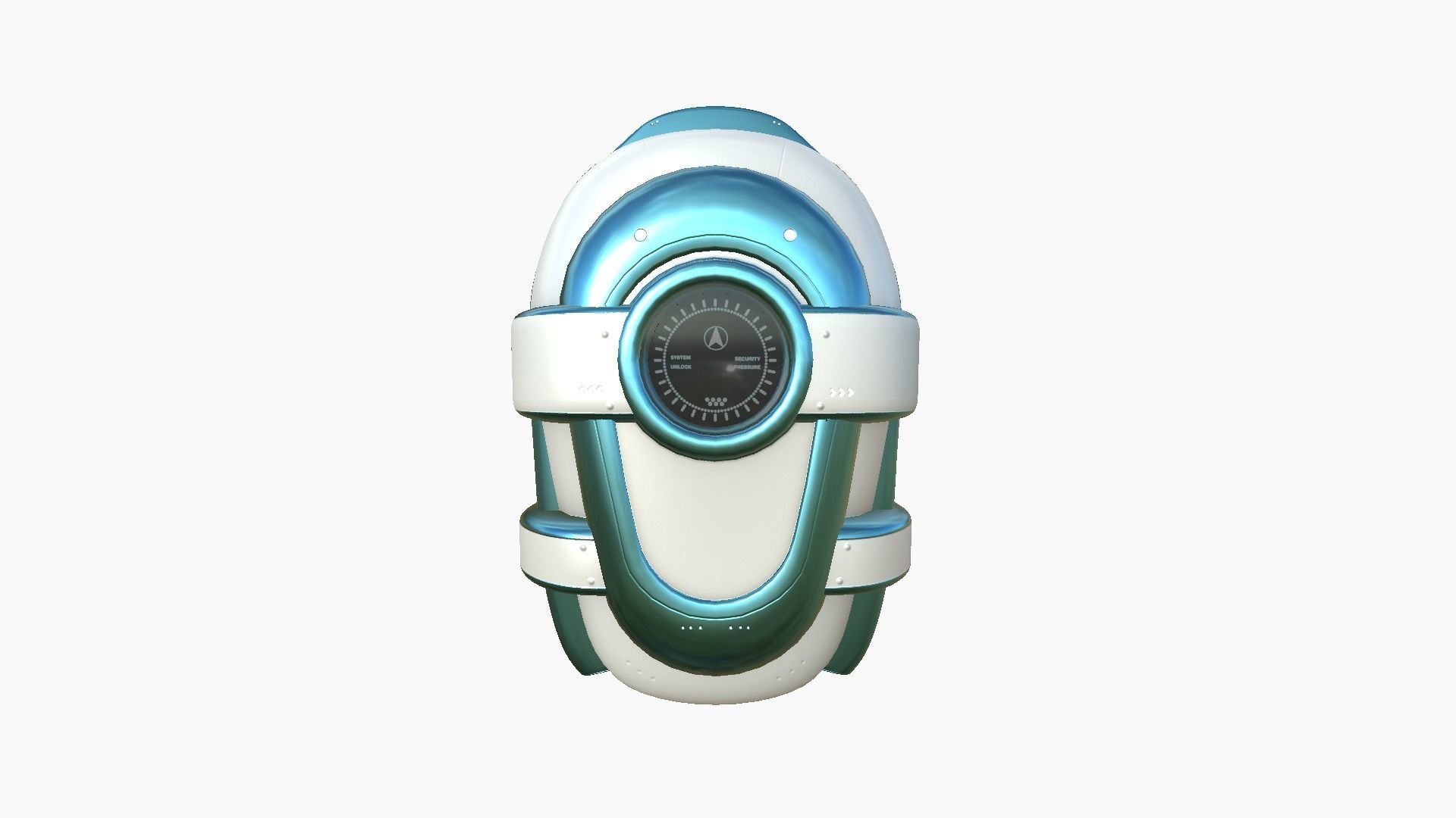 SciFi Backpack C05 White Blue - Fashion Character Design Free low-poly 3D model_1