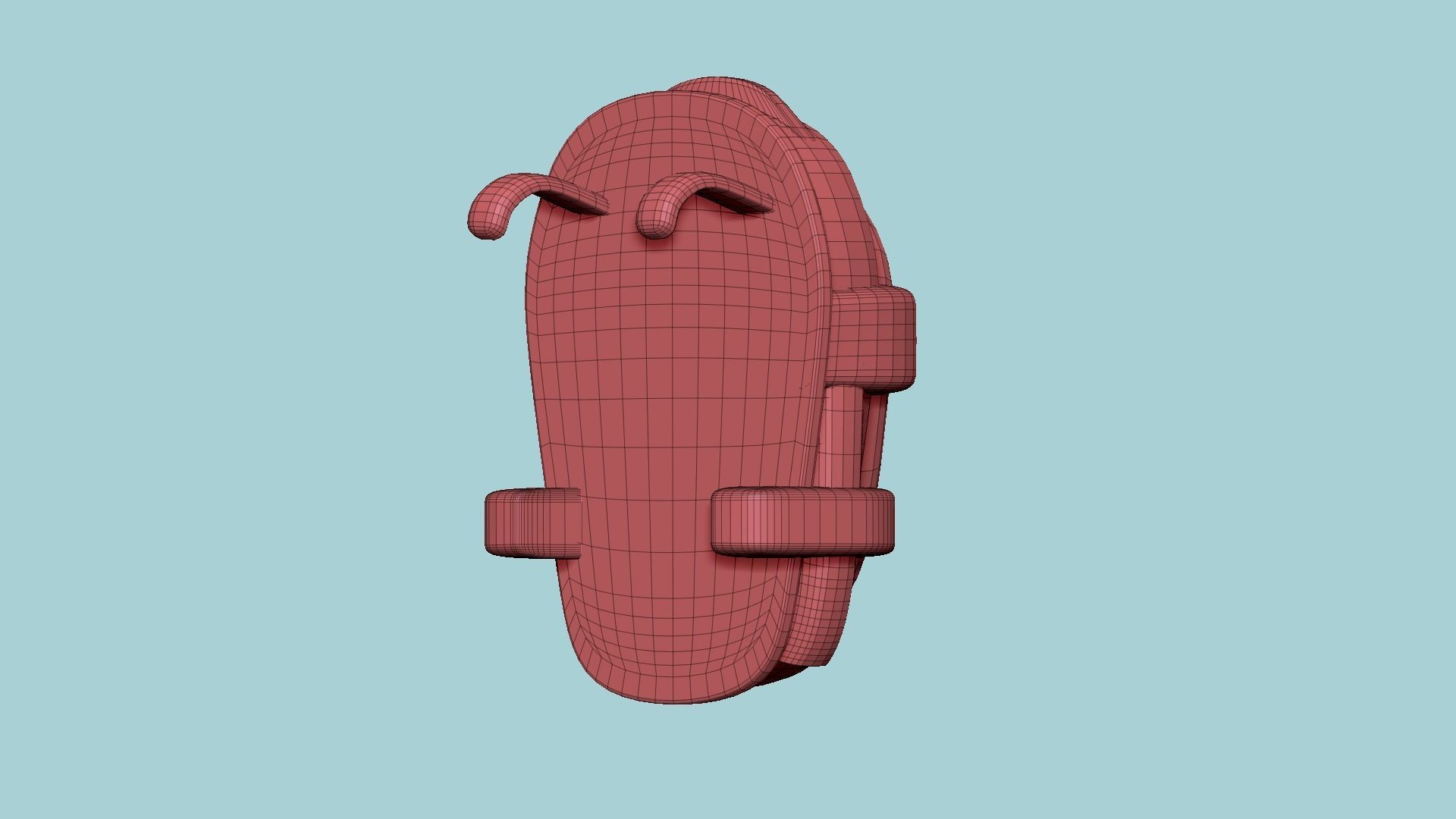 SciFi Backpack C05 White Blue - Fashion Character Design Free low-poly 3D model_16