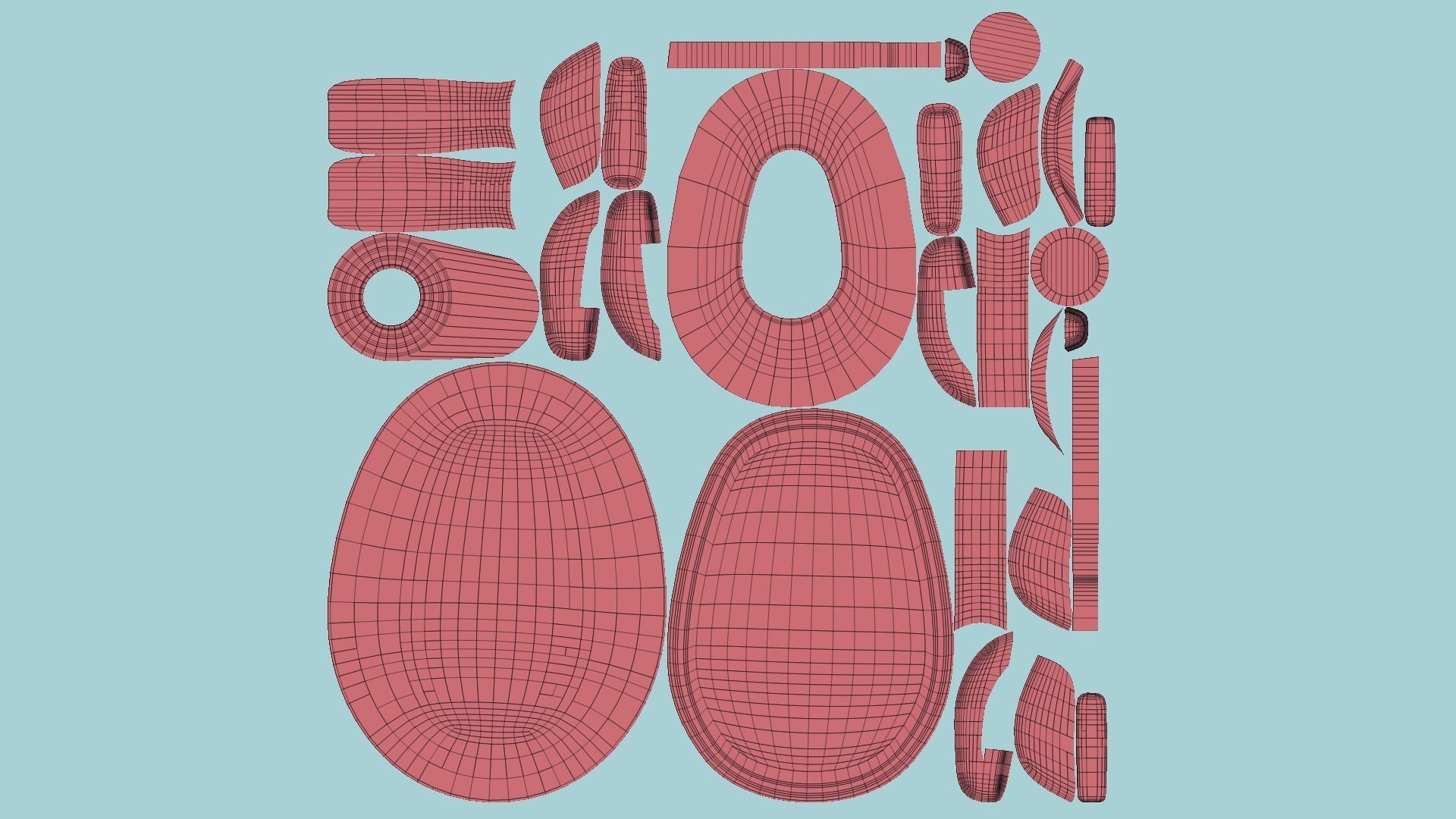 SciFi Backpack C07 Red - Fashion Character Design Low-poly 3D model_12