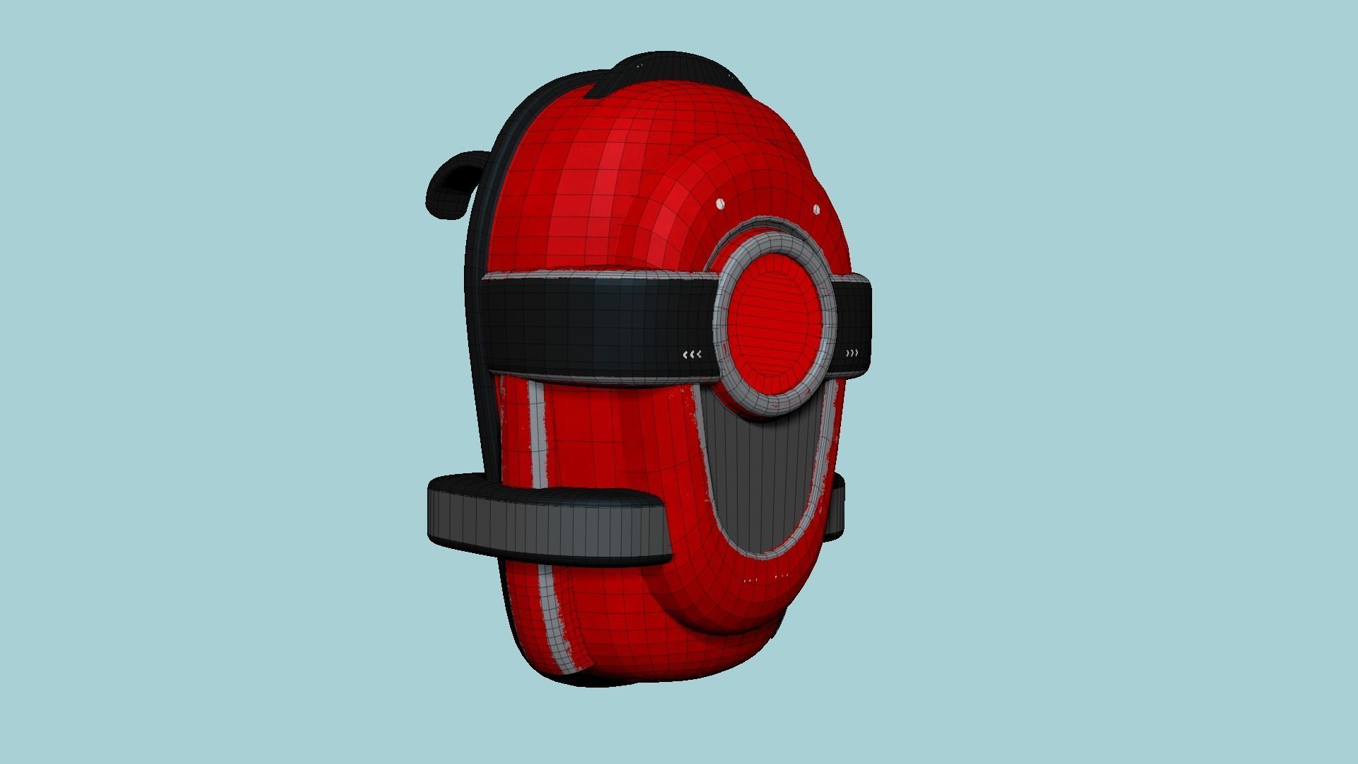 SciFi Backpack C07 Red - Fashion Character Design Low-poly 3D model_6