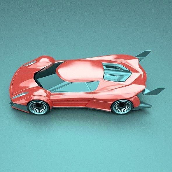 Hyperwinger futuristic supercar concept 3D model_4