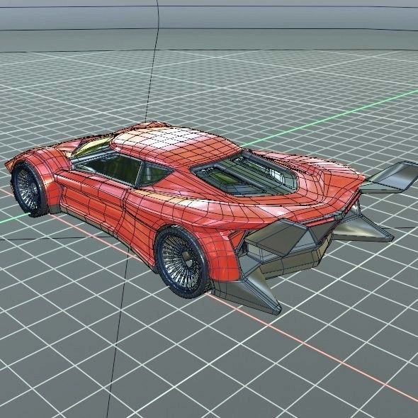 Hyperwinger futuristic supercar concept 3D model_9