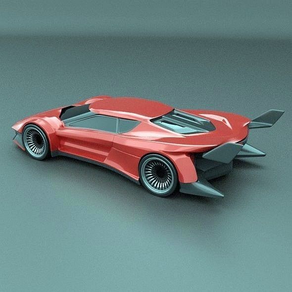 Hyperwinger futuristic supercar concept 3D model_3