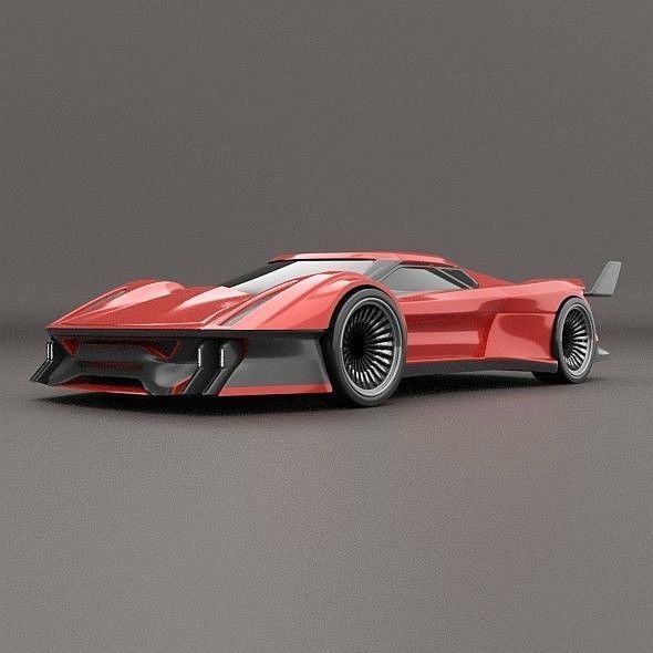 Hyperwinger futuristic supercar concept 3D model_7