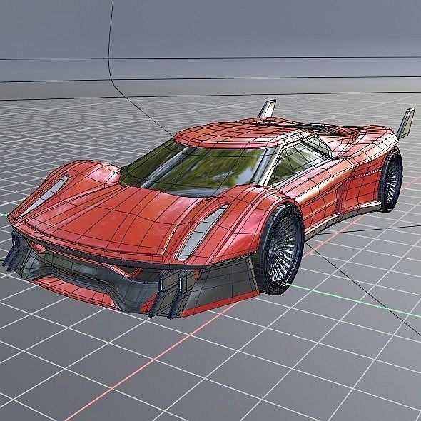 Hyperwinger futuristic supercar concept 3D model_8