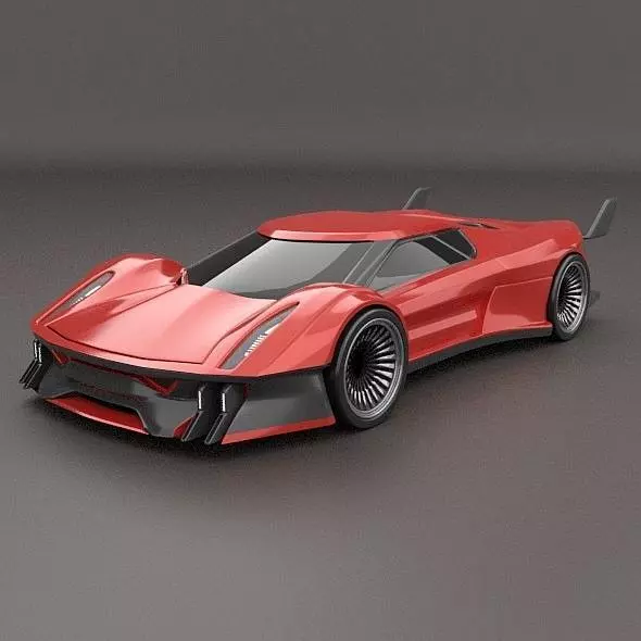 Hyperwinger futuristic supercar concept 3D model_0