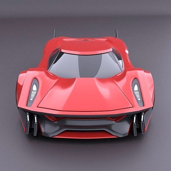 Hyperwinger futuristic supercar concept 3D model_5