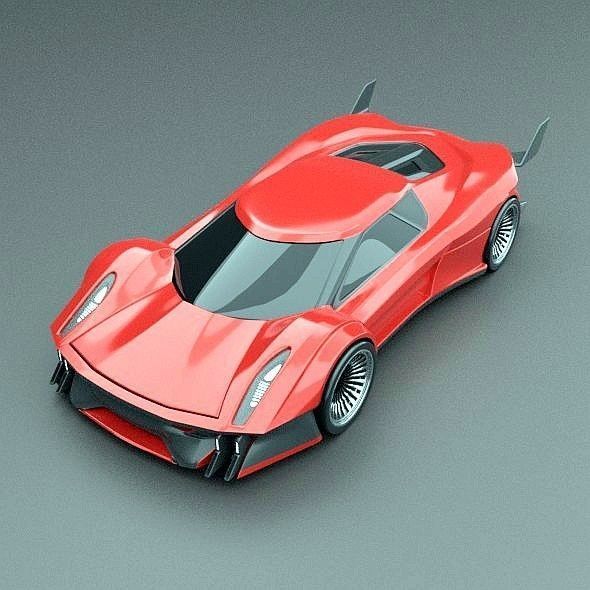 Hyperwinger futuristic supercar concept 3D model_6