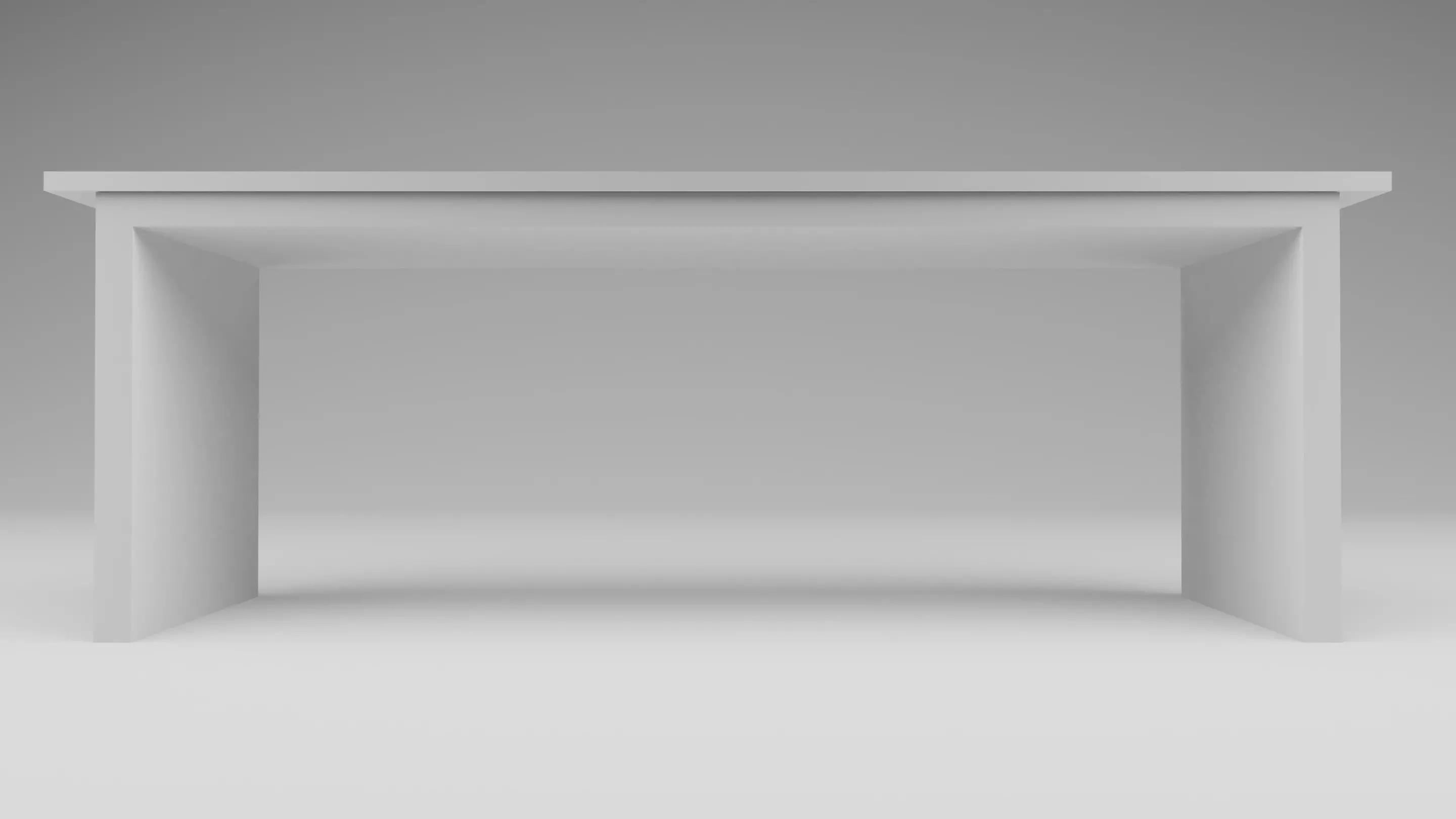 Contemporary Wood Office Desk Interior Home Furniture Table Low-poly 3D model_0