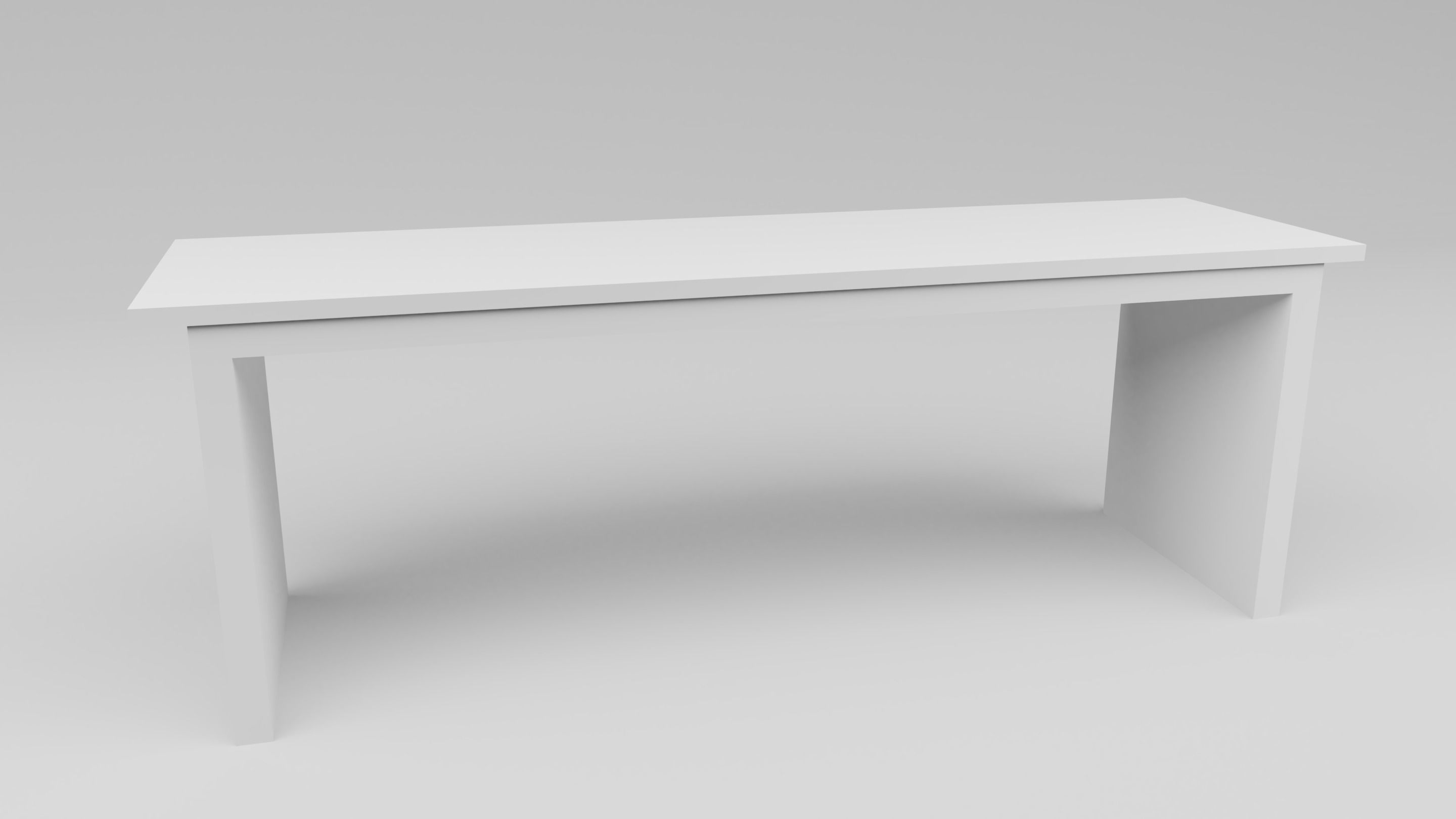 Contemporary Wood Office Desk Interior Home Furniture Table Low-poly 3D model_4