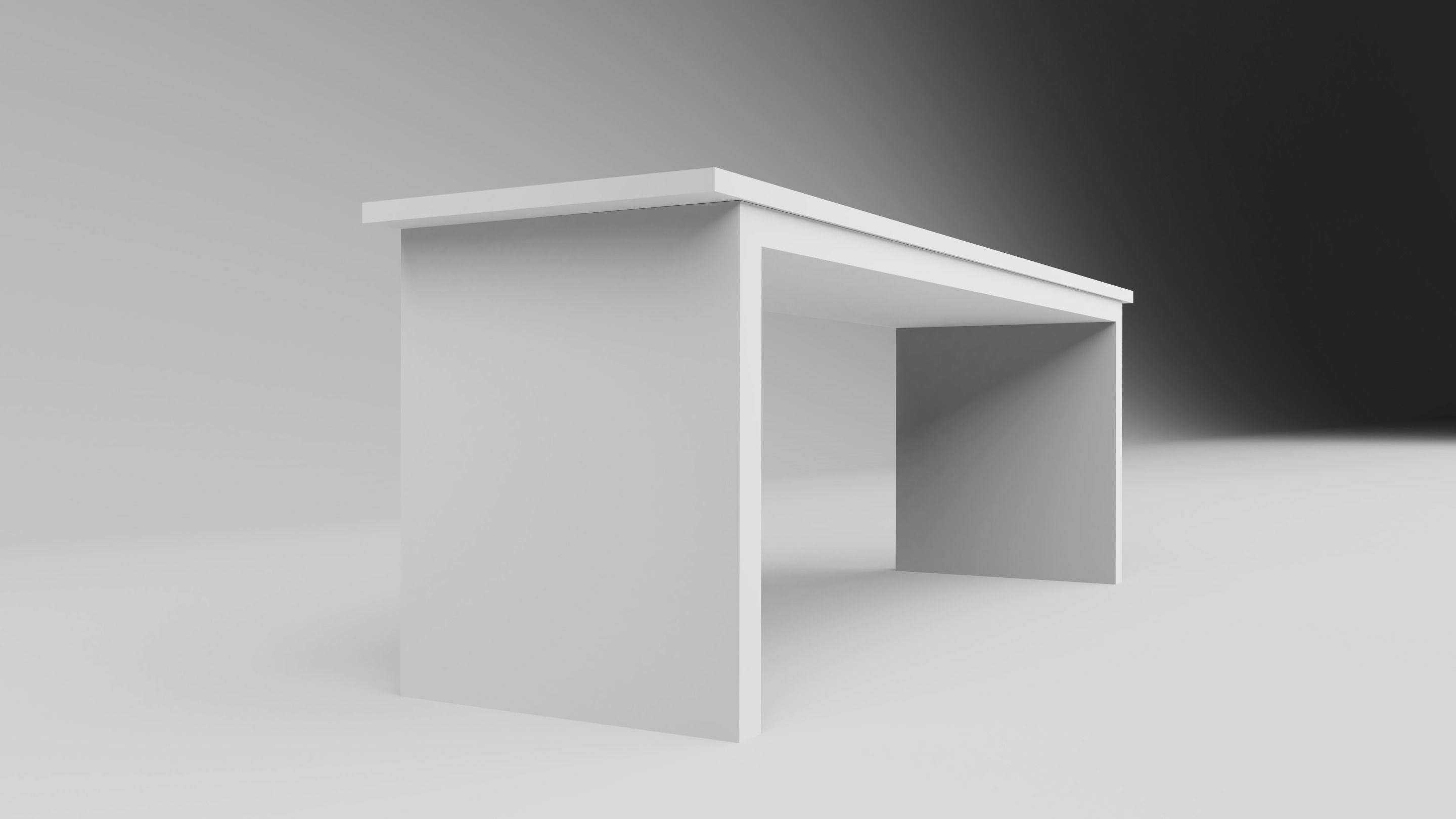 Contemporary Wood Office Desk Interior Home Furniture Table Low-poly 3D model_2