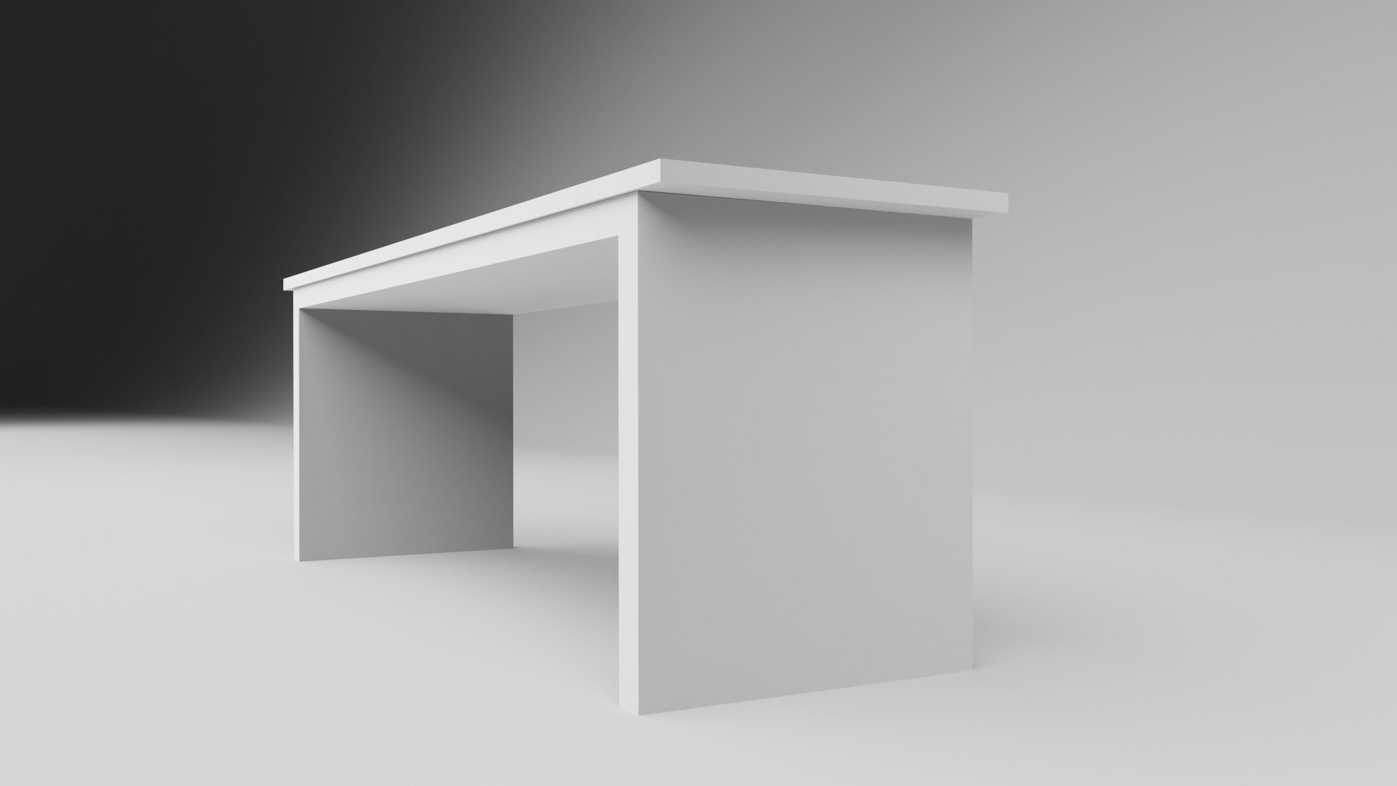 Contemporary Wood Office Desk Interior Home Furniture Table Low-poly 3D model_1