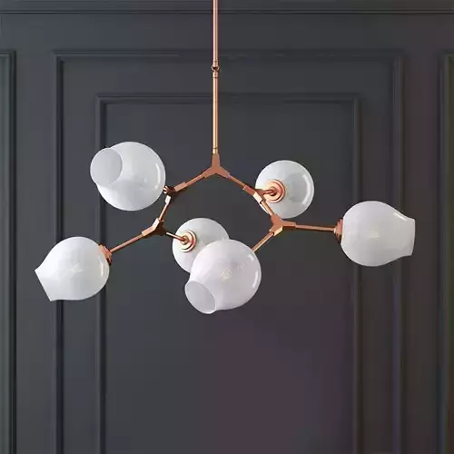 Chandelier  branching bubble chandelier 6 milk