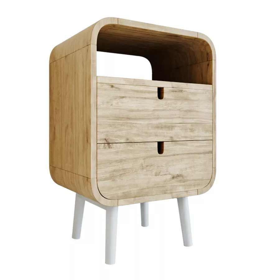 Wooden bedside table - Gerald Ge001m33 3D model