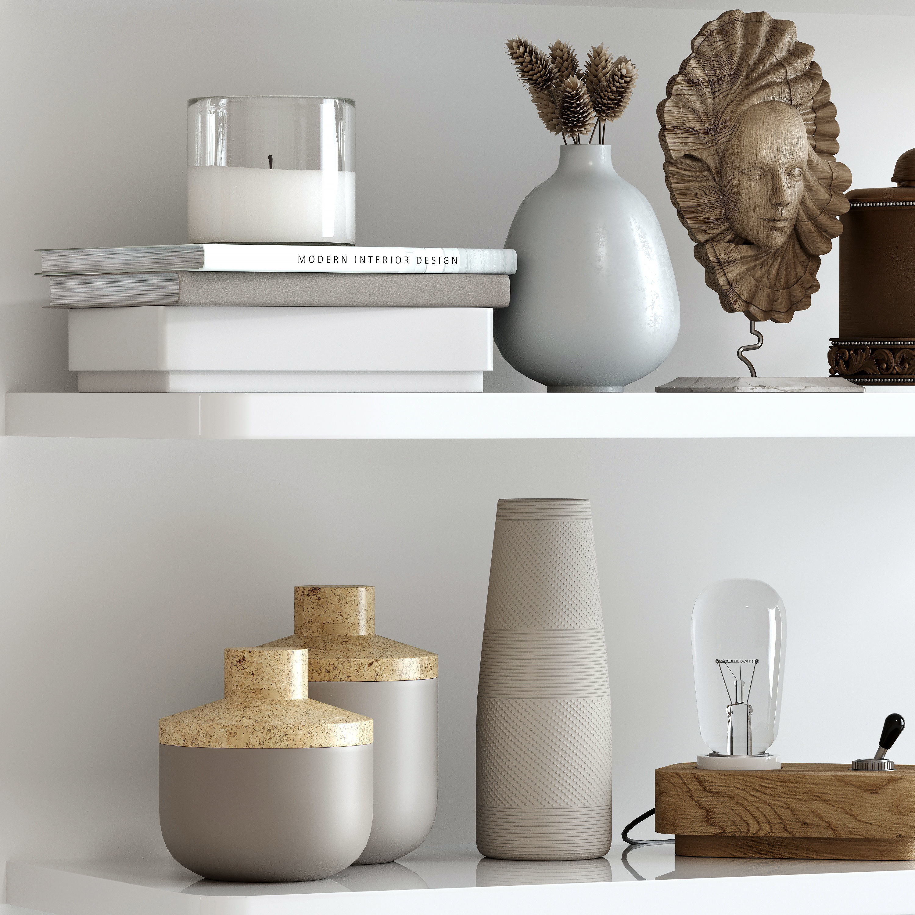 Decorative set eiffel tower shelf 3D model_1