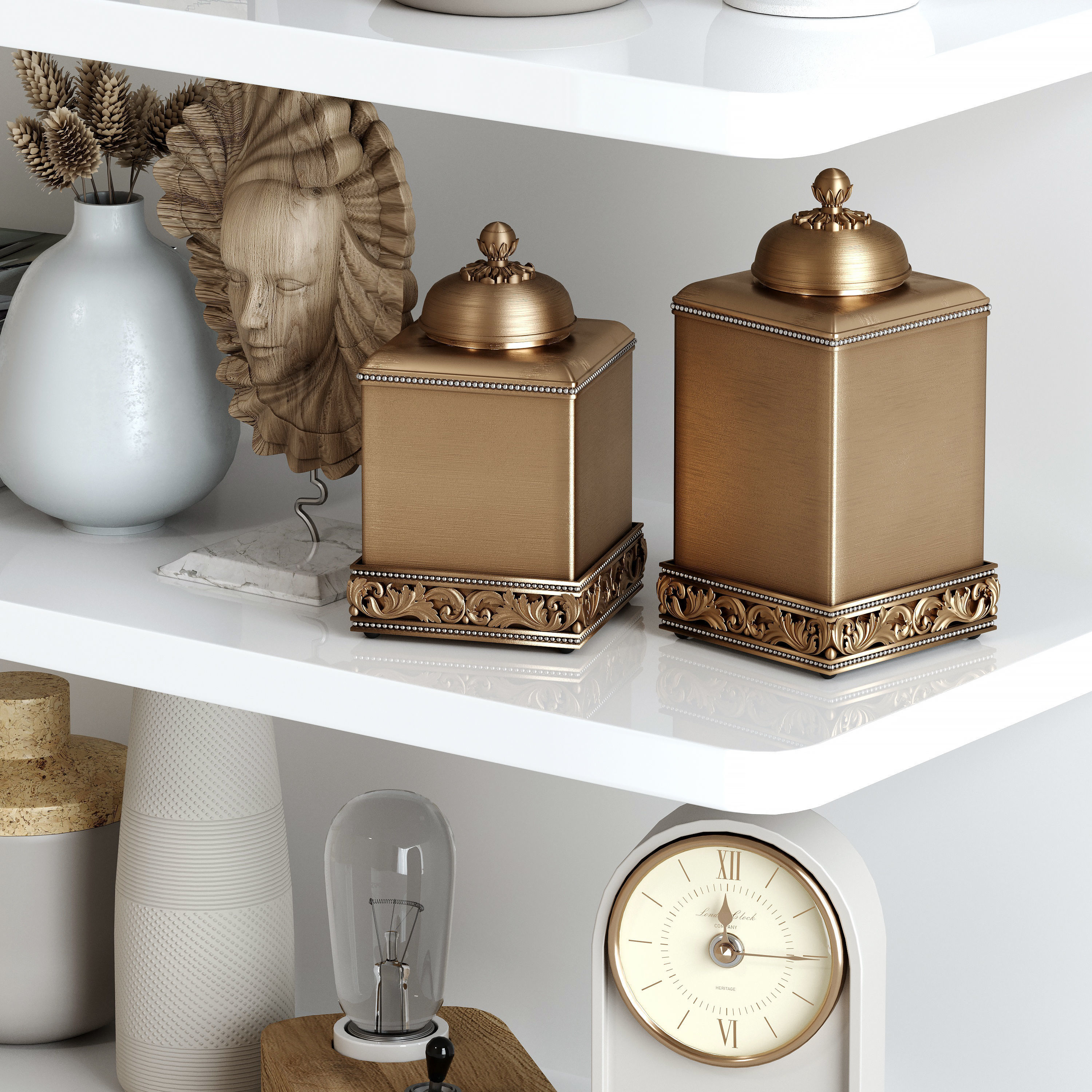 Decorative set eiffel tower shelf 3D model_2