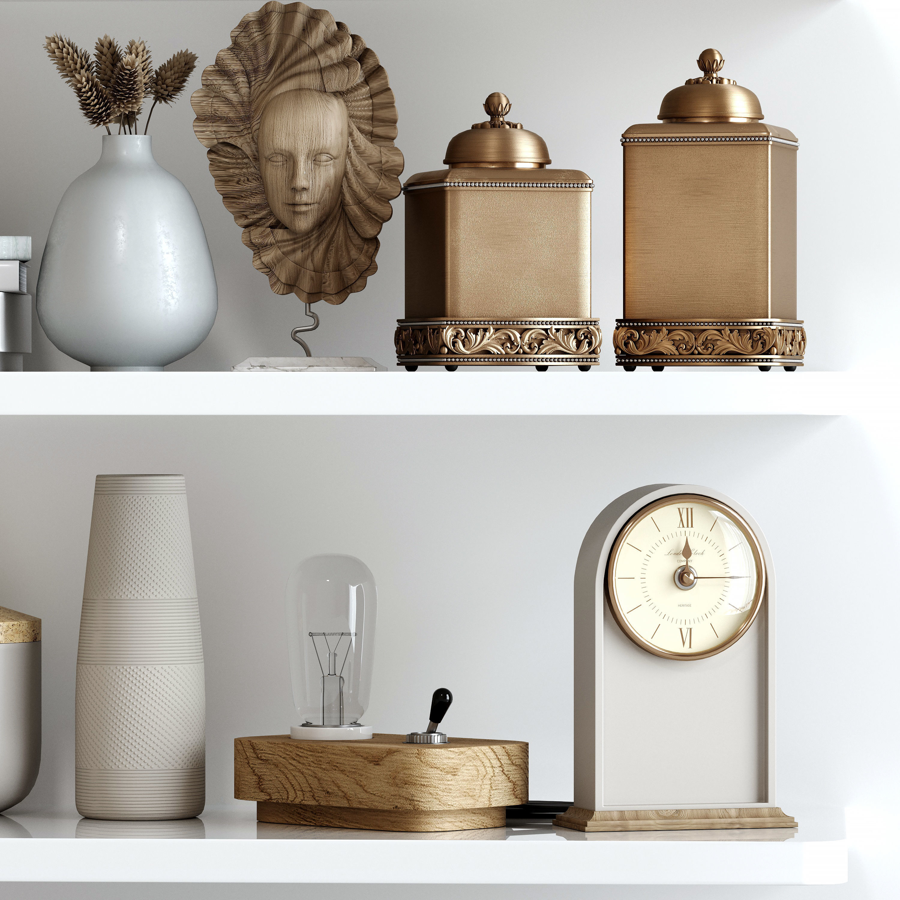 Decorative set eiffel tower shelf 3D model_3