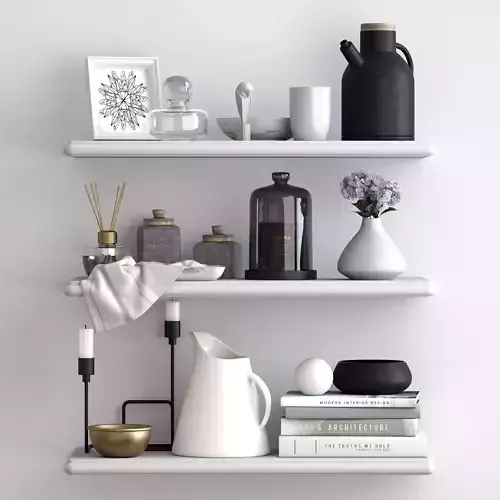 Decorative set living room shelf