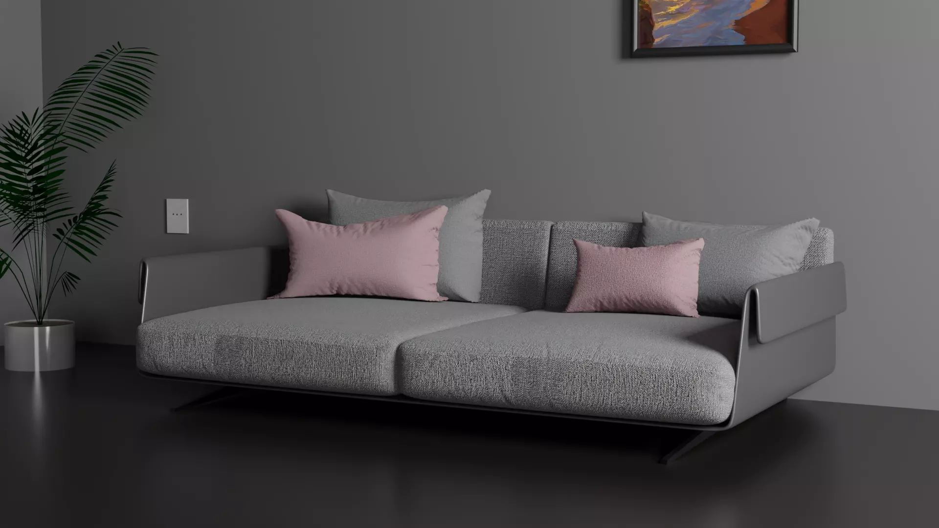 Sofa for interio 003 3D model_0