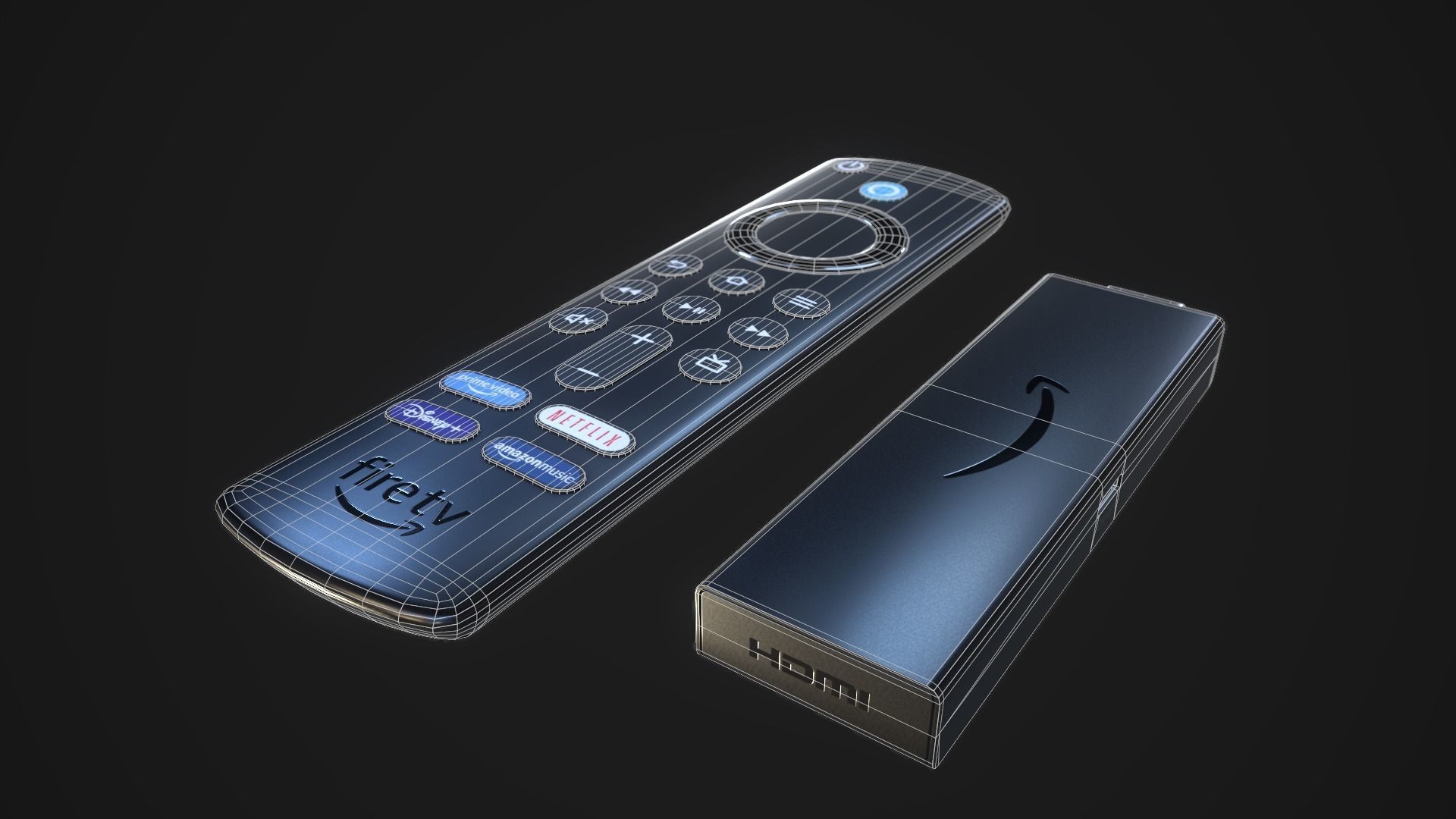 Amazon Fire TV Low-poly 3D model_7